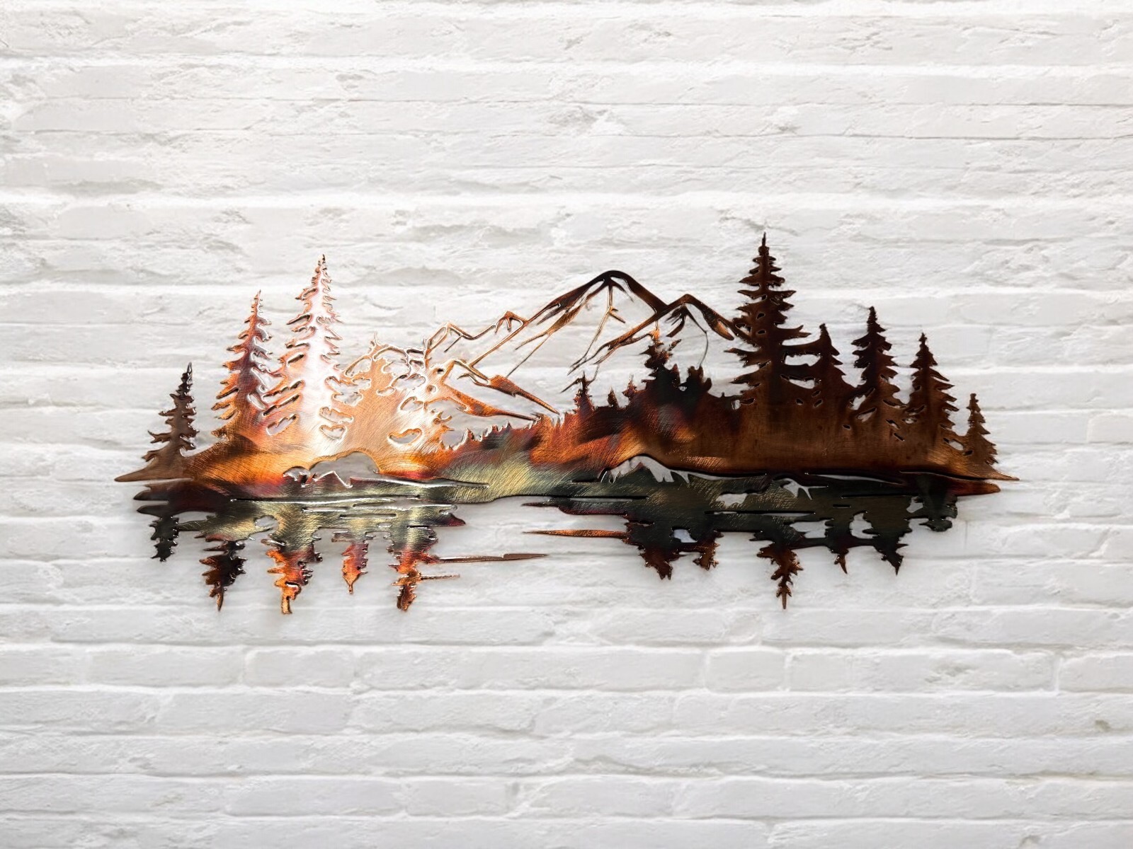 Mountain Reflections Metal Wall Art 47 1/2″ x 21 1/2″
