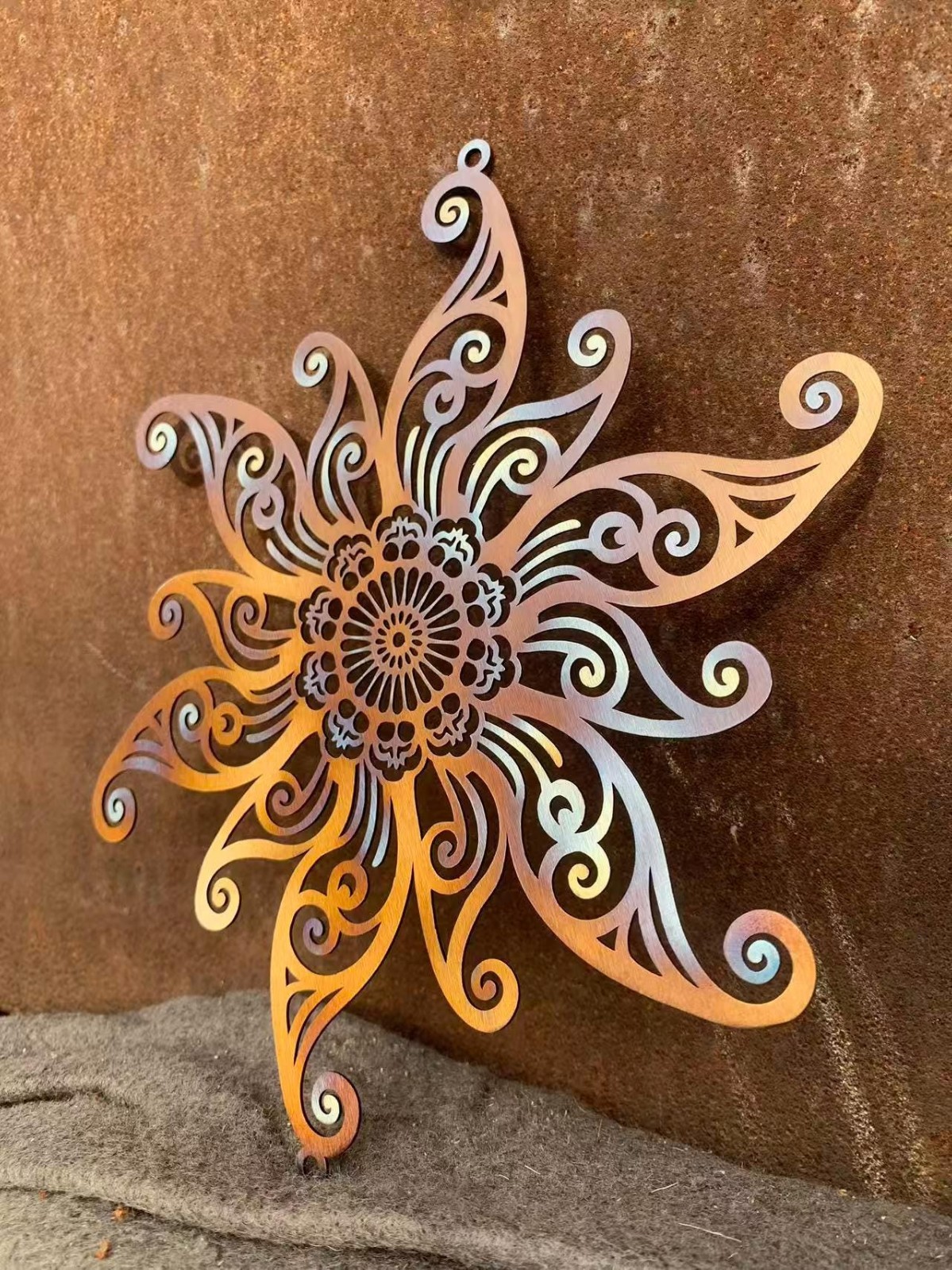 Colorful Metal Sun Wall Decor, Garden Outdoor Metal Art Sign