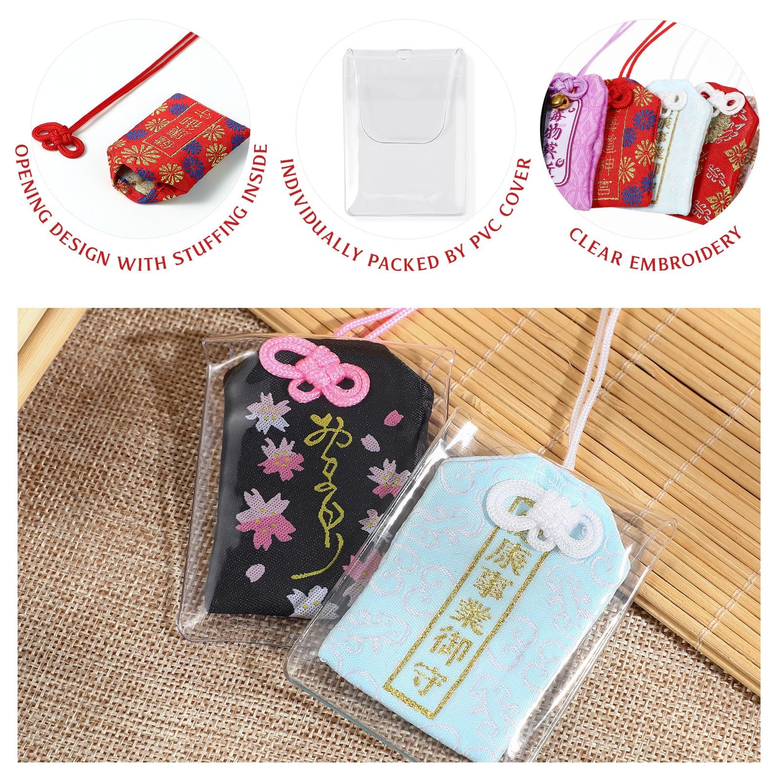 10 Pcs Japanese Omamori Lucky Charms Japanese Blessing Bag Amulet for Car Home