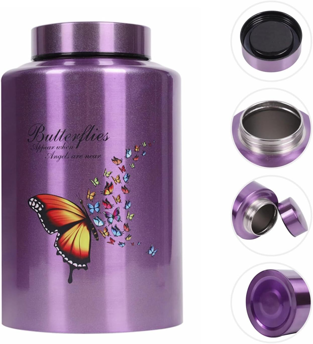 Urns for Human Ashes Adult Female Up to 220 lbs,Purple Butterfly Urn Purple