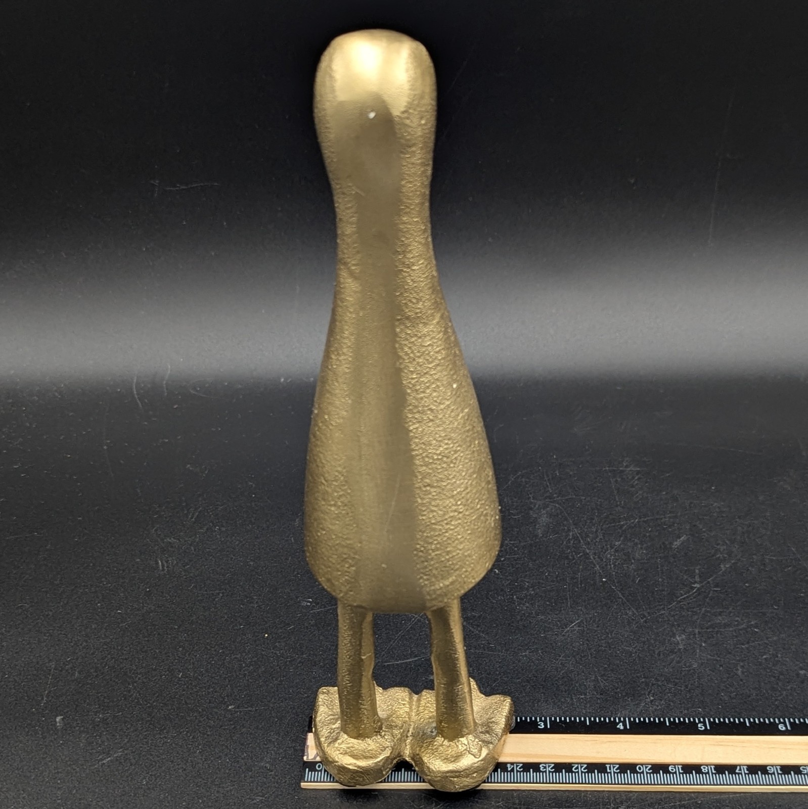 Minimalist Gold Standing Duck Sculpture – Cast Aluminum