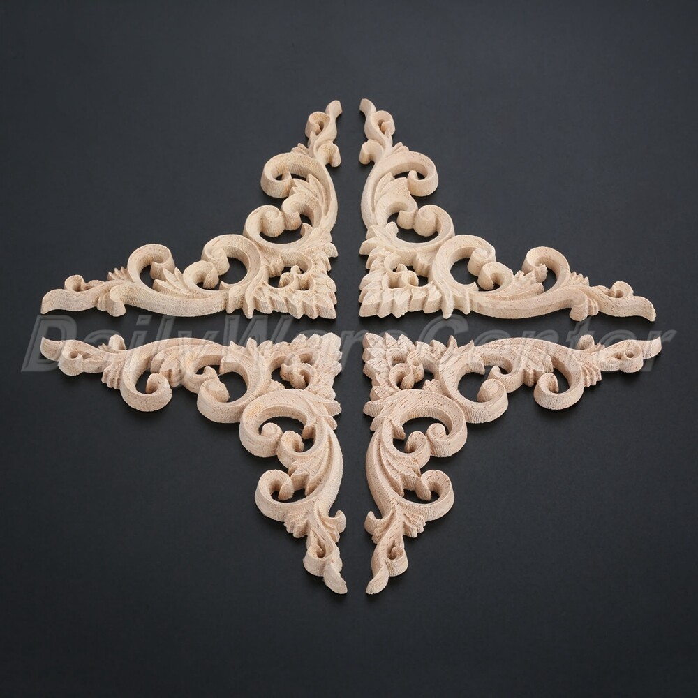 Simply Style Unpainted Wood Decorative Flowers Oak Wood Dyes Easily