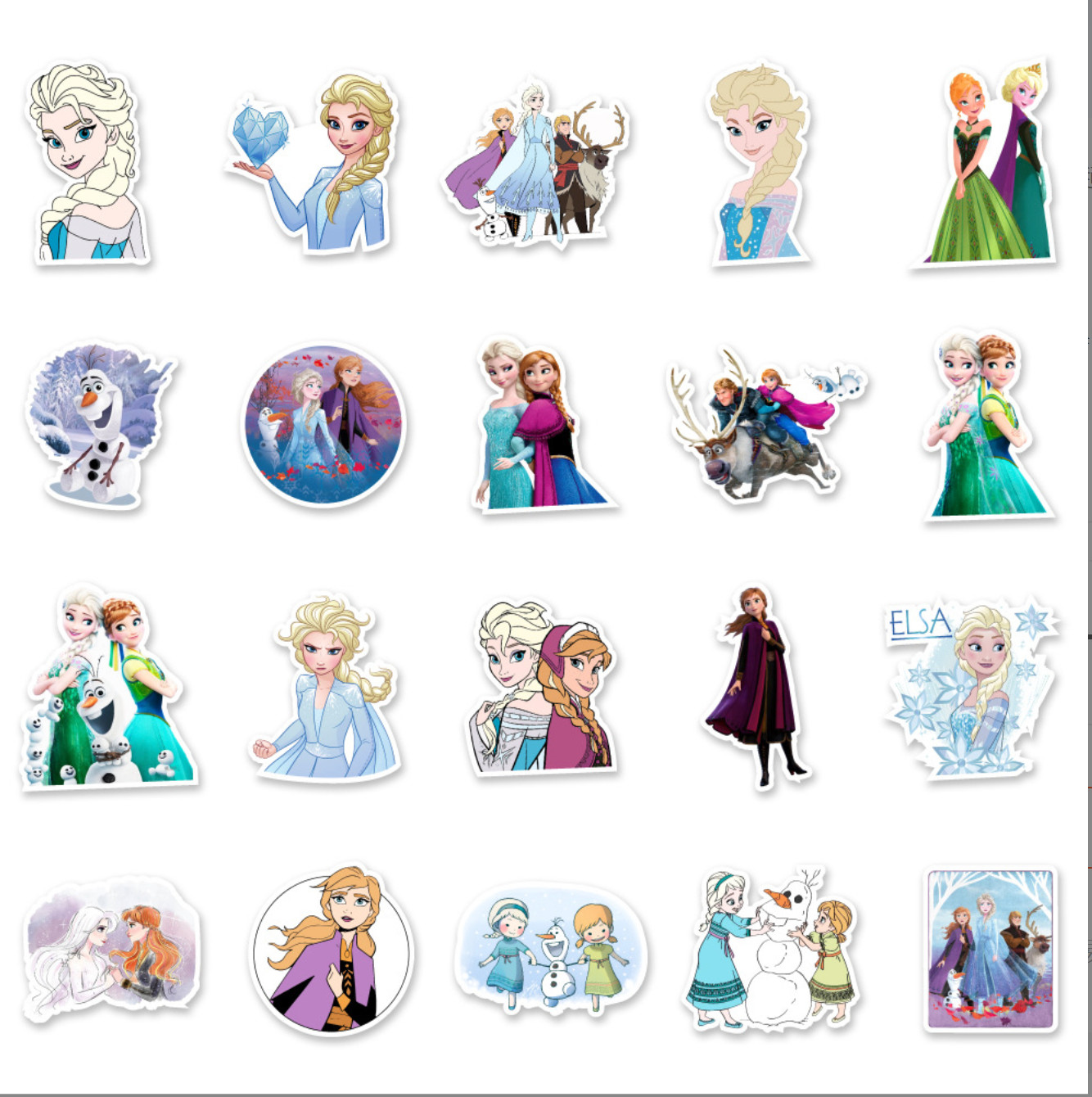 50 Pcs Stickers Disney Frozen Anna Elsa Luggage Car Phone Fridge Bottle Vinyl