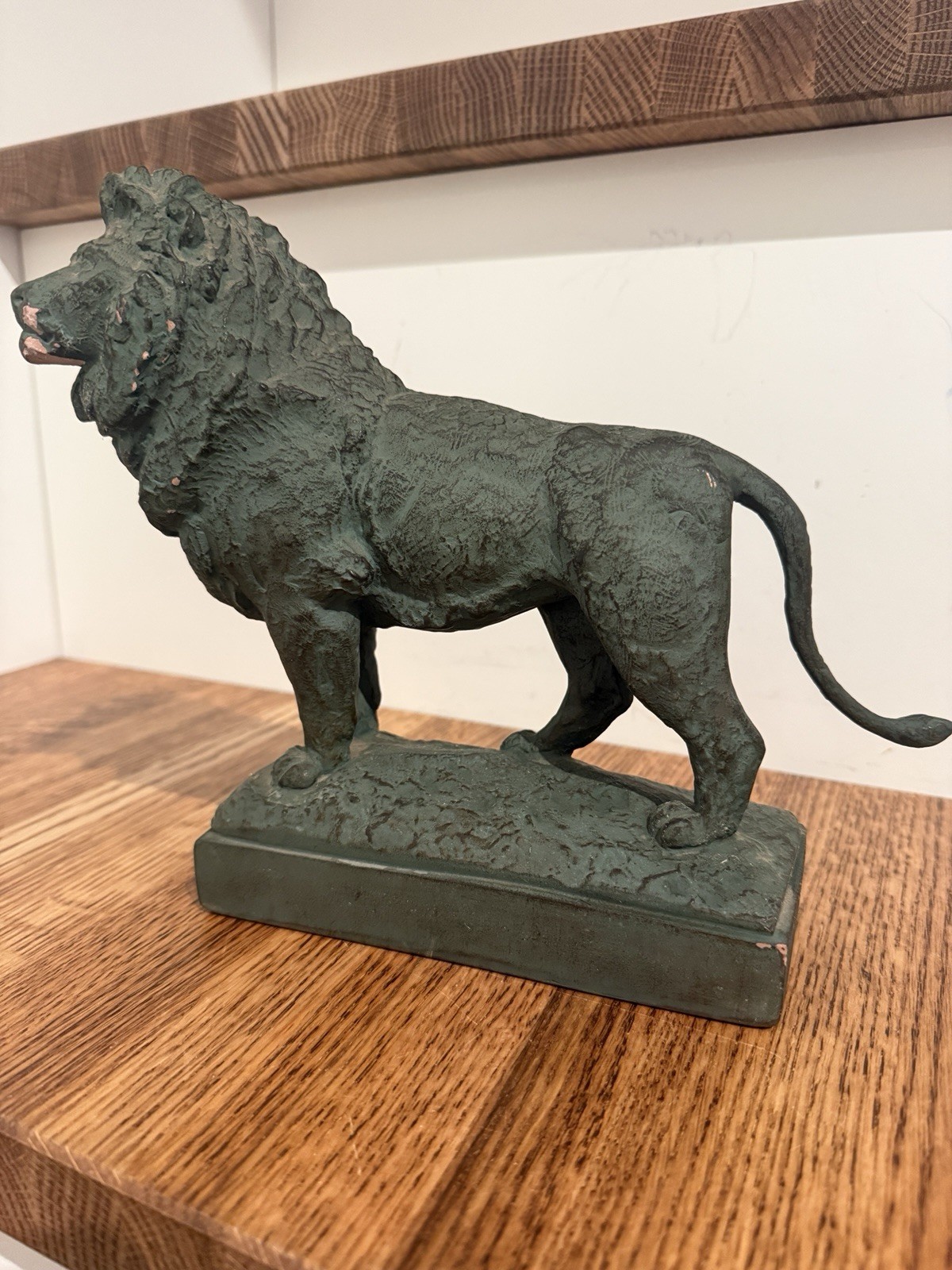Art Institute Of Chicago Museum Lions Sculptures Pair Medium Green Resin Statues