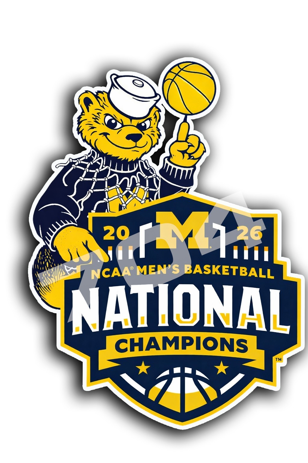 2026 NCAA MENS BASKETBALL NATIONAL CHAMPIONS MICHIGAN WOLVERINES DECAL STICKER