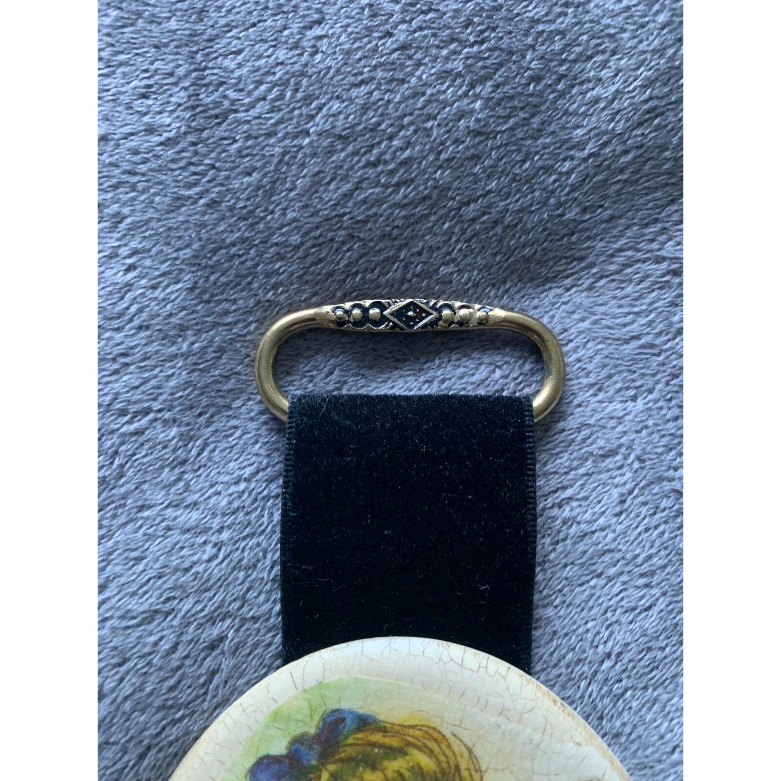 Vintage Oval Decoupaged Plaster Girl Badminton Ribbon Wall Plaque Cottage Retro