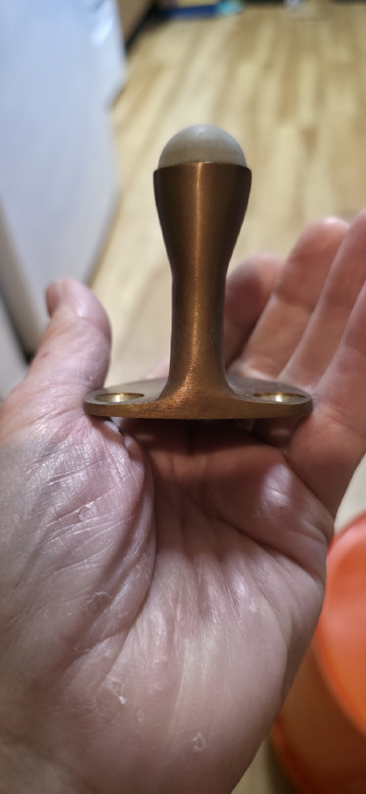 Vintage Oil Rubbed Bronze Wall Mount Door Stop Rubber Bumper NOS Hardware Replac