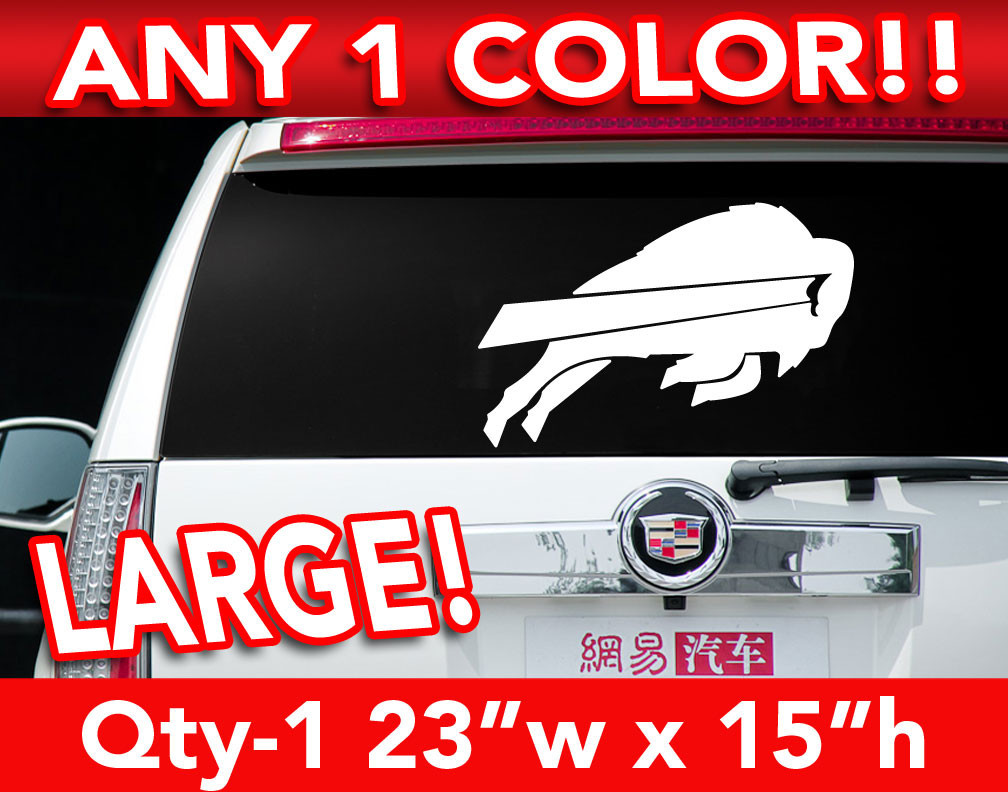 BUFFALO BILLS LOGO LARGE DECAL STICKER 23″x 15″ ANY 1 COLOR
