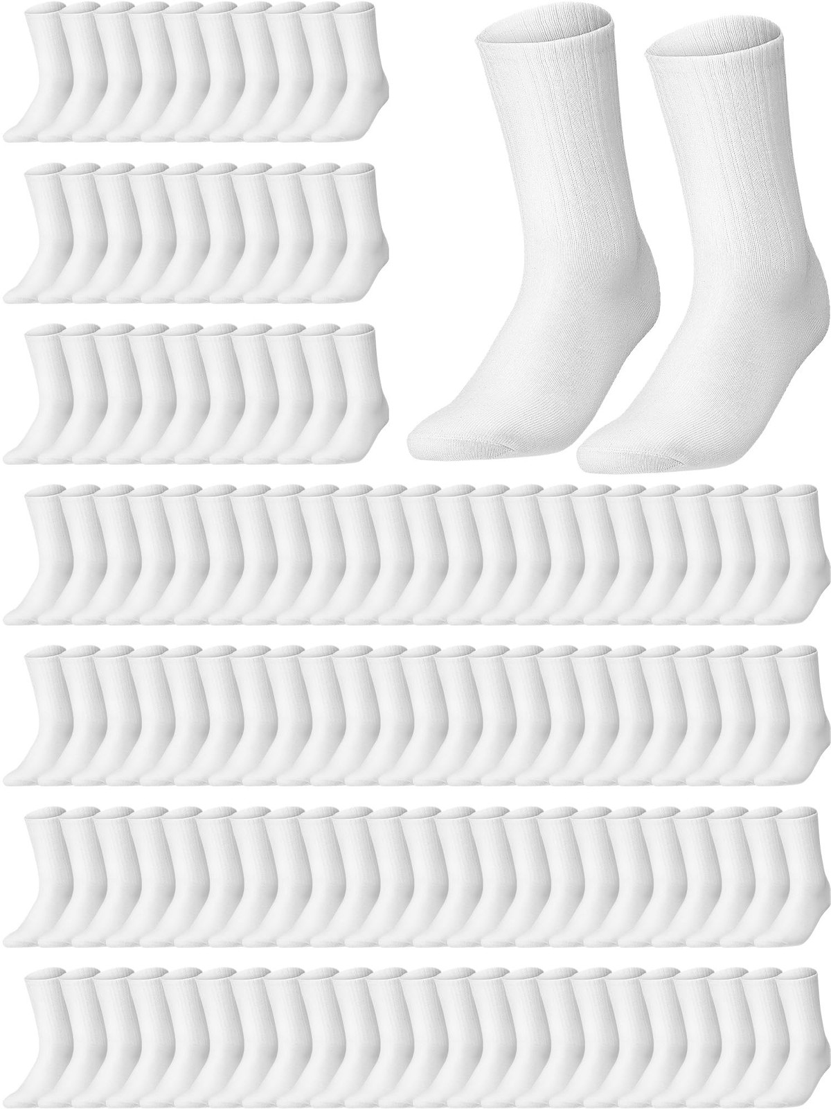 Haysandy 200 Pairs Women Men Socks Bulk Crew Solid Color Unisex Socks Athleti…