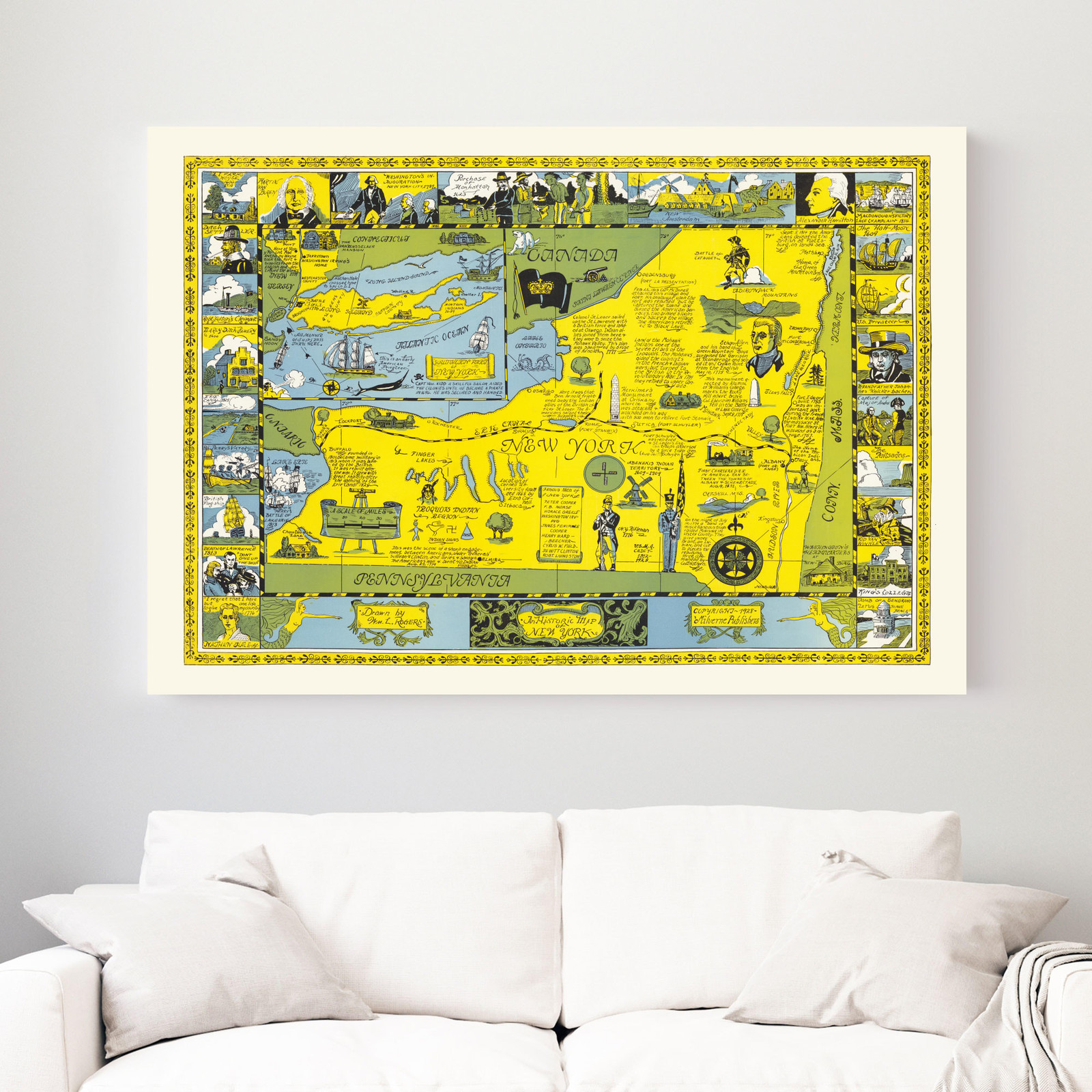 Old Map of New York 1928 – Vintage New York Art