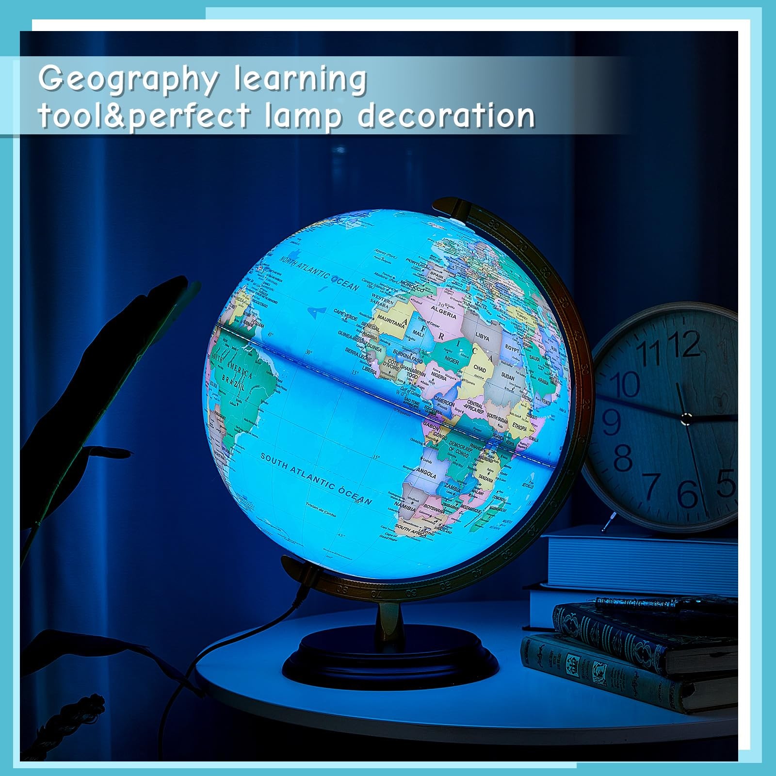 13” Illuminated World Globe for Adults 720°/360° Rotation Rewritable Kids Li…