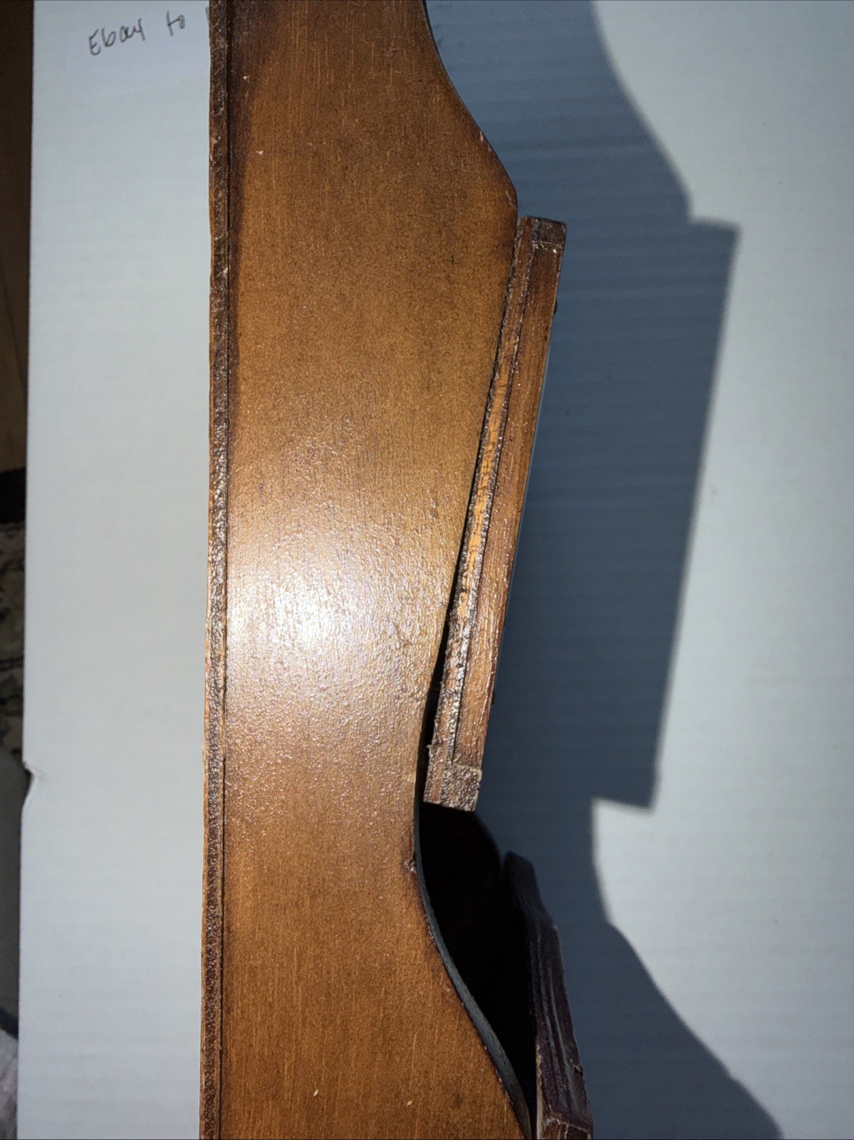 Vtg MCM Wood 3 Slot Wall Mail Holder Bill Organizer Vegetables