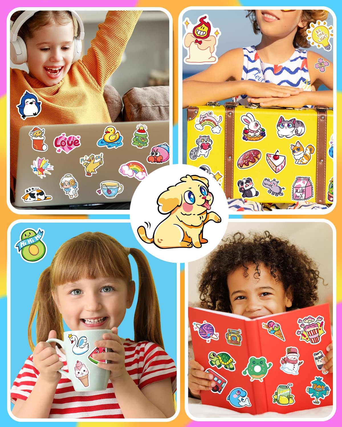 600Pcs Water Bottle Stickers for Kids, Cute Stickers for Water Bottles, Vinyl Wa