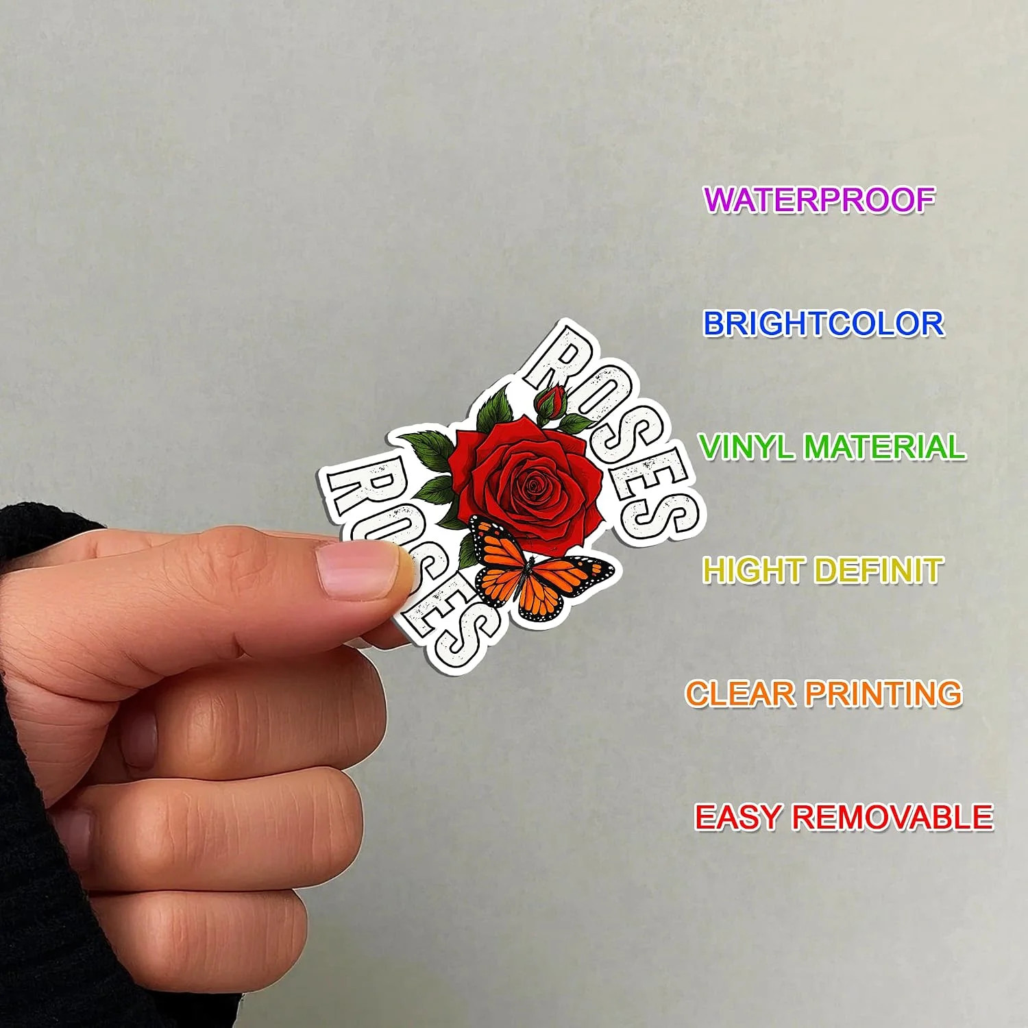 115 PCS Rose and Tulip Stickers Pack, Floral Watercolor Vinyl Waterproof Decals