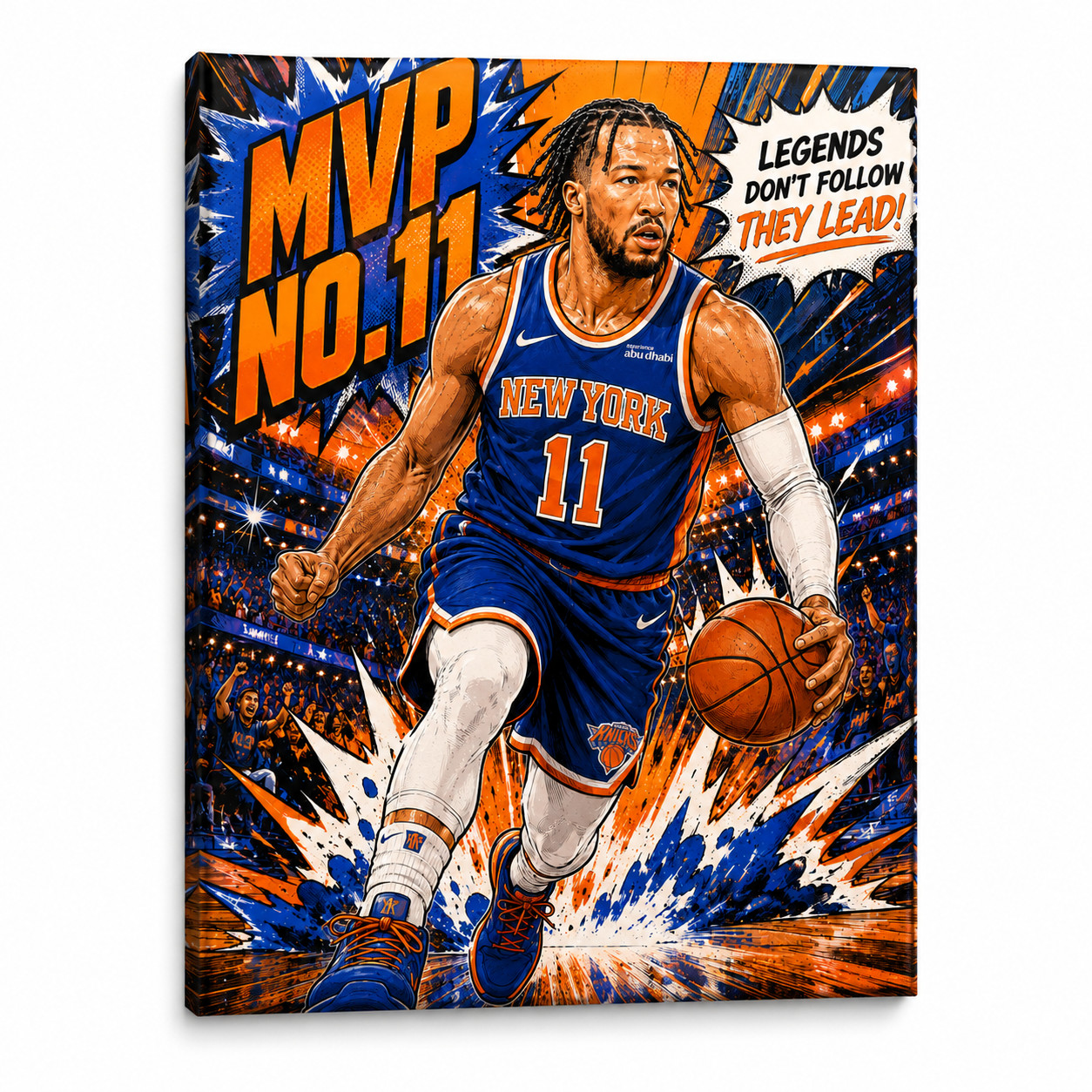 MVP No.11 New York Basketball Canvas Wall Art Comic Sports Poster Man Cave Decor