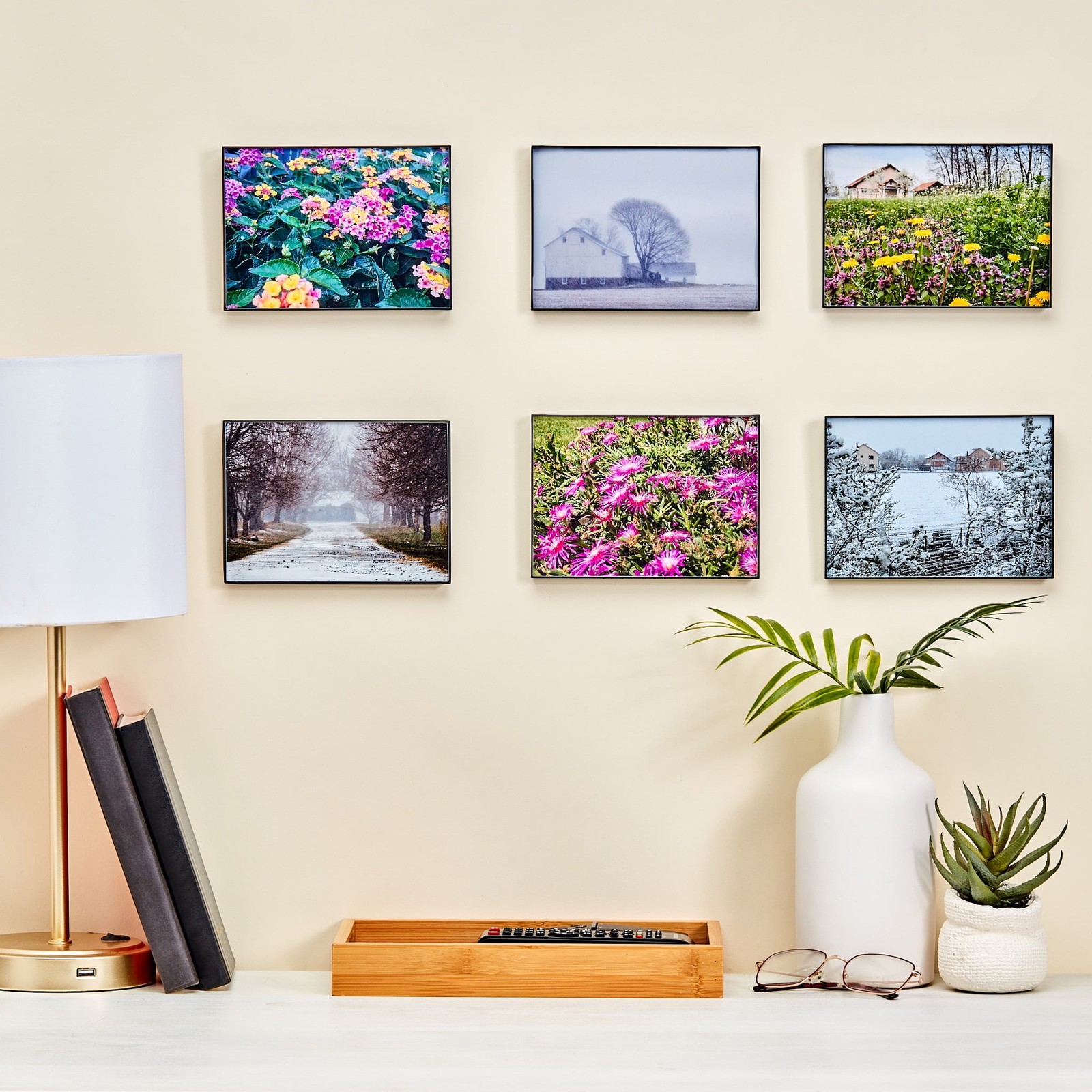 Mainstays 5×7 Front Loading Picture Frames, Black, Set of 6