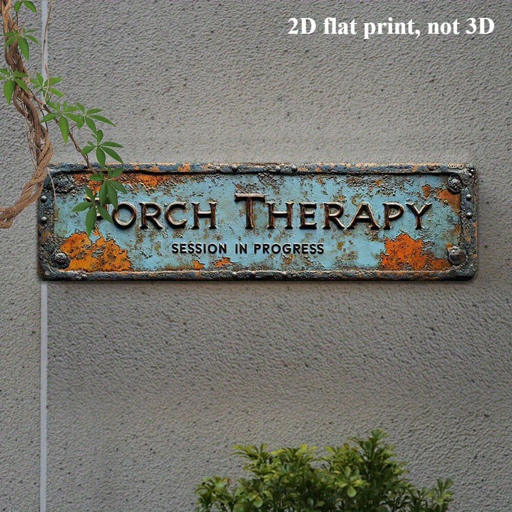 Metal Porch Therapy Sign Vintage Metal Tin Sign Wall Art Decor Home Clinic Decor