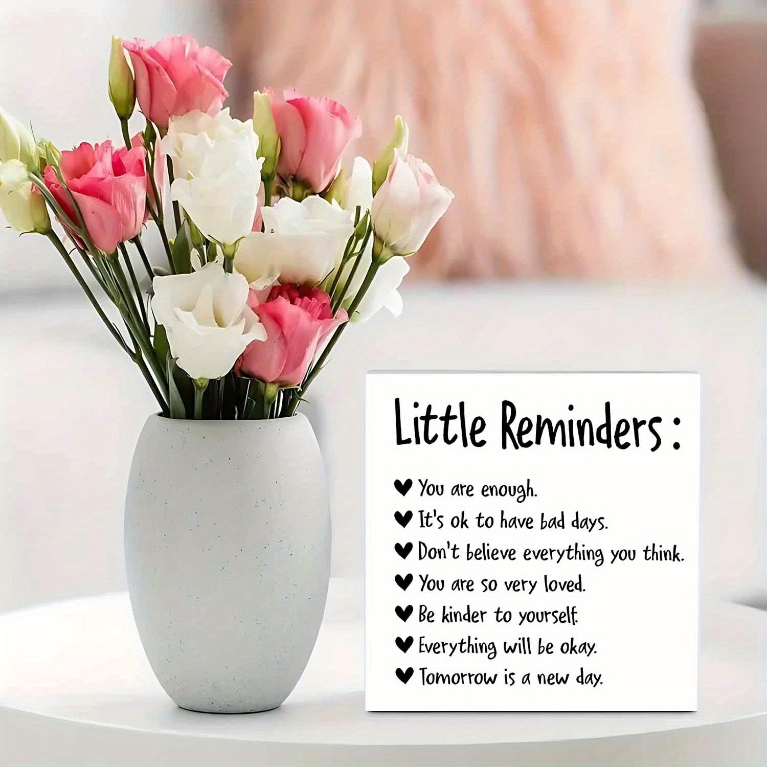 2D Wood Positive Affirmation Home Desk Decor Self-Love Inspirational Plaque Gift