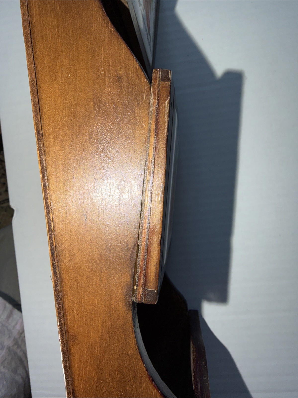 Vtg MCM Wood 3 Slot Wall Mail Holder Bill Organizer Vegetables