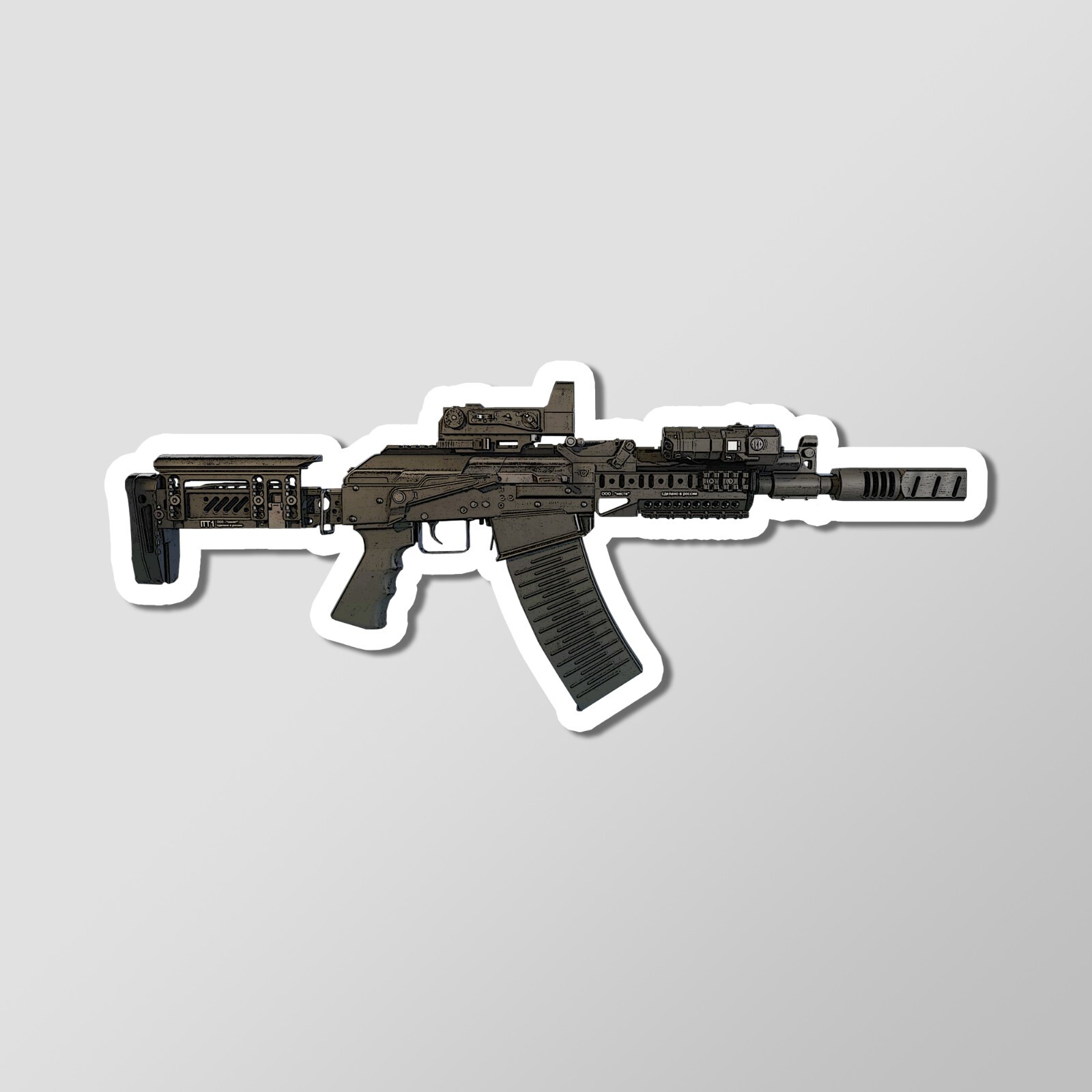 Saiga 12 Tactical Shotgun AK – Laptop Sticker Vinyl 4″ Wide