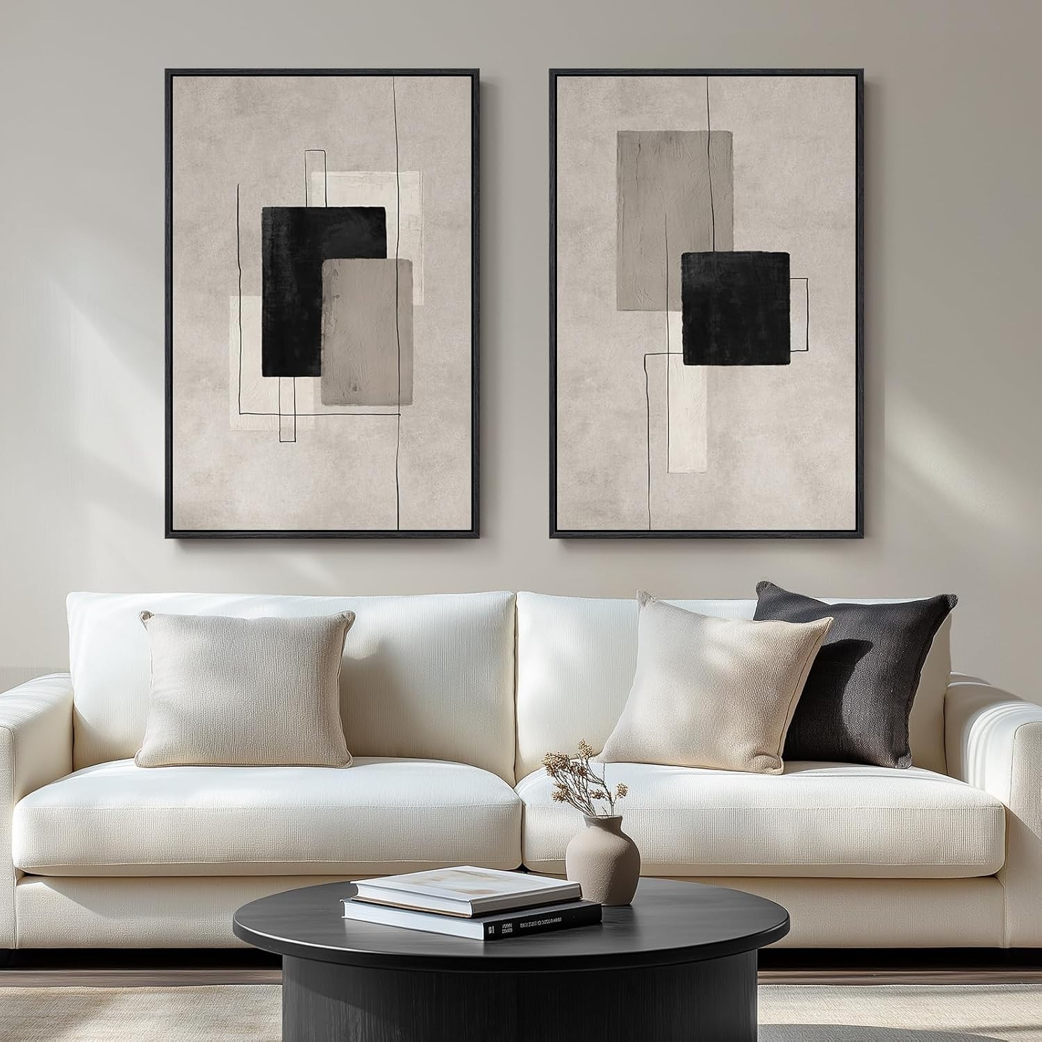 Contemporary 24×36 In Framed Abstract Art Set – Stunning Wall Decor for Any Room