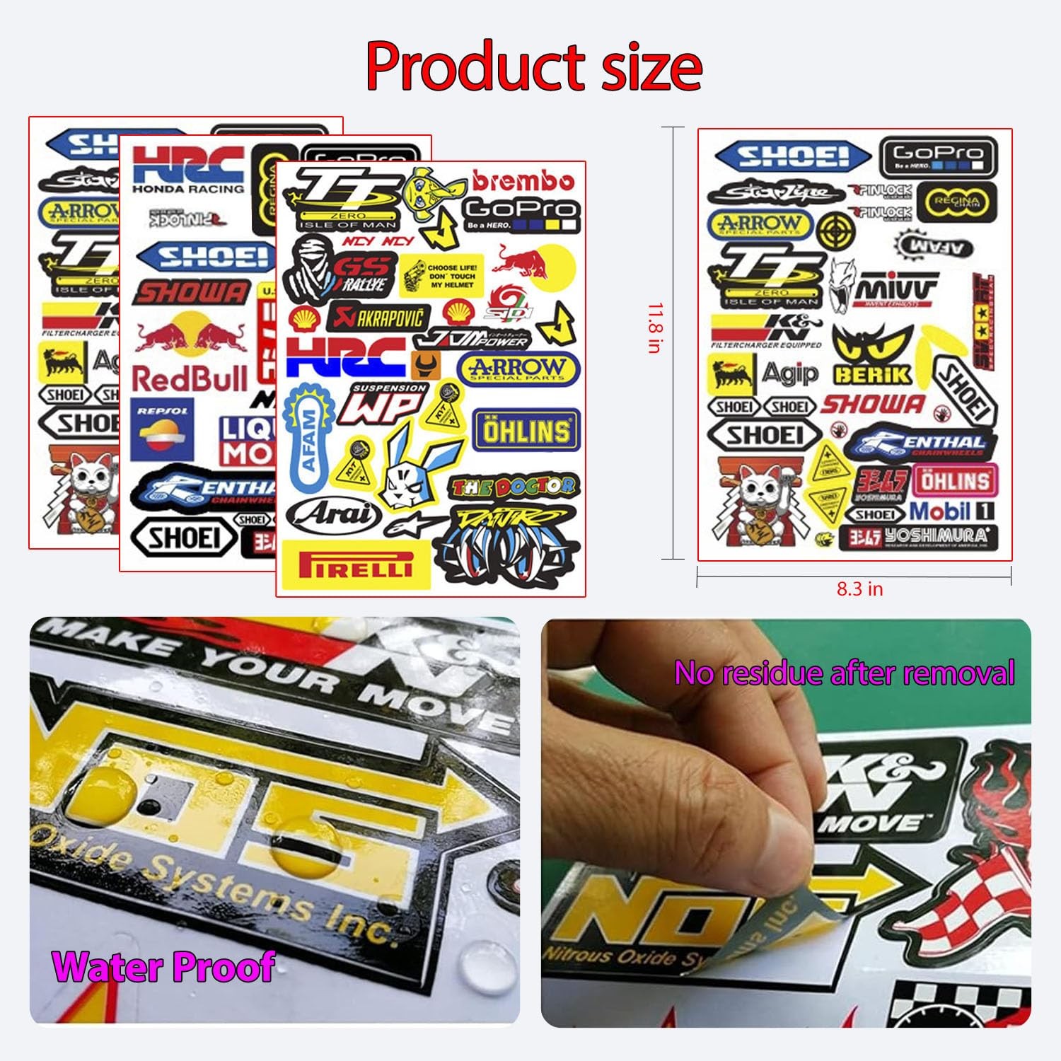 Weatherproof Racing Stickers & Decals for Motorcycles, Cars, Helmets & More