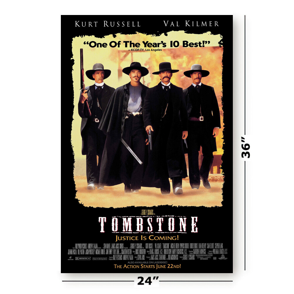 Tombstone – Movie Poster (Regular Style – Black Version) (Size: 24″ X 36″)