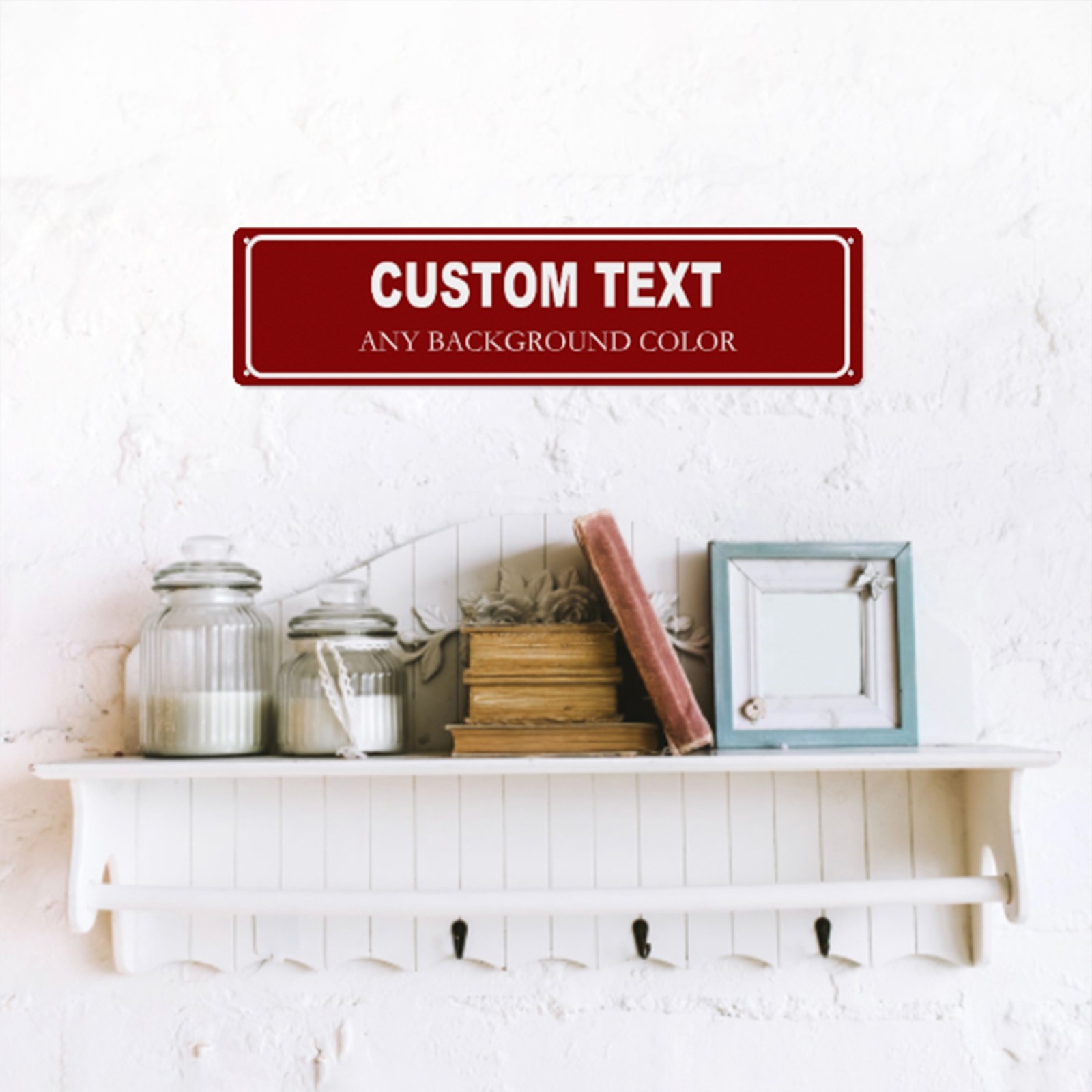 16″ x 4″ Custom Aluminum Metal Sign Personalized Your Own Text Message Sign
