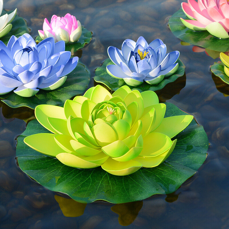 10cm/17cm Simulated Lotus Flower Fake Plant Pond Decor Artificial Water Lily