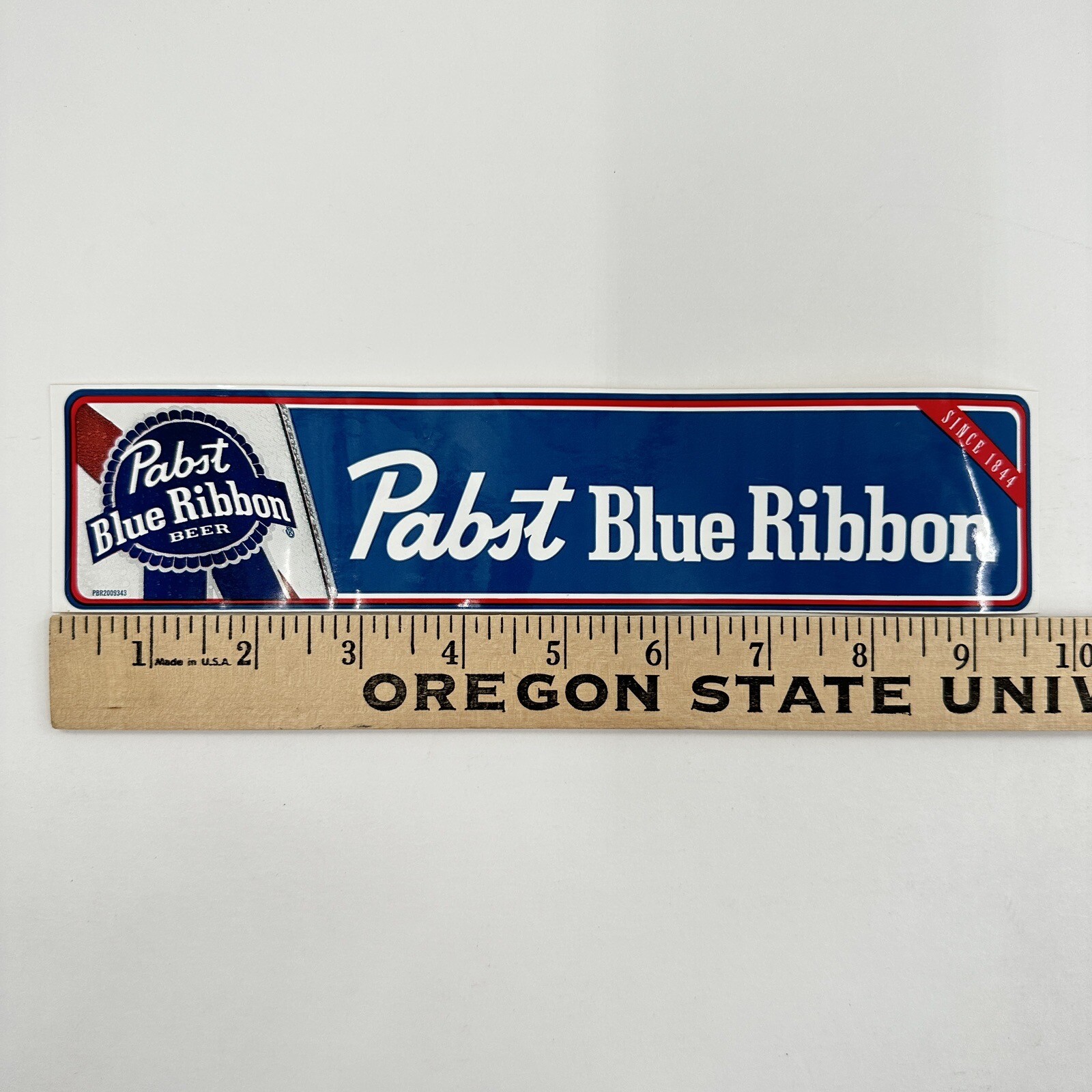 Vintage PBR Pabst Blue Ribbon Beer Logo Advertising Vinyl Bumper Sticker Decal