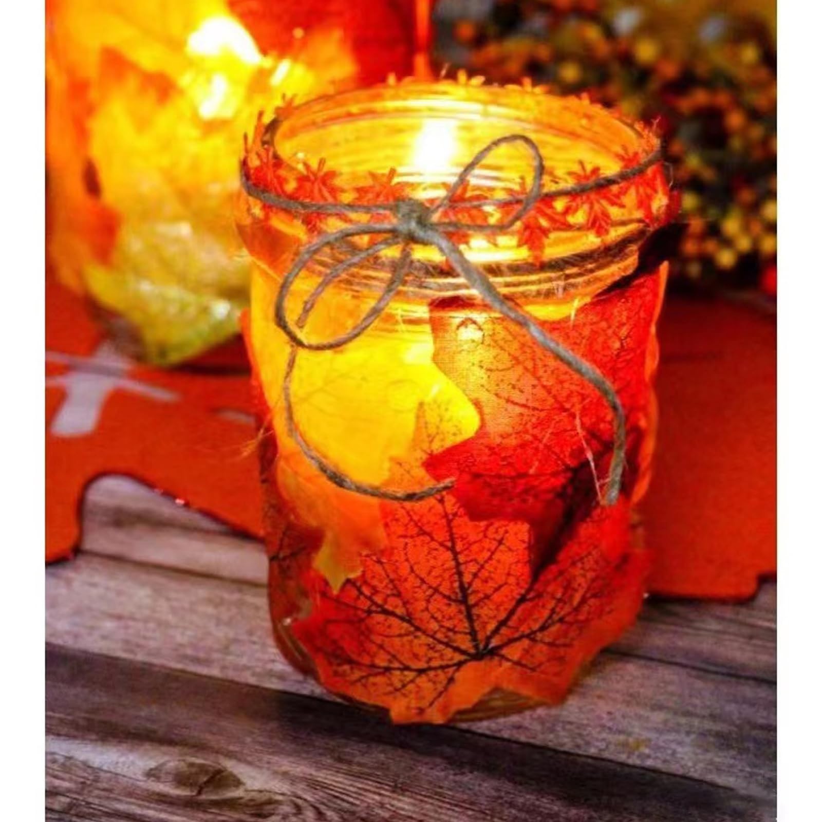 Jiesky 1170 Pcs 8cm/3.1inch Artificial Maple Leaves 6 Colors Fall Leaves