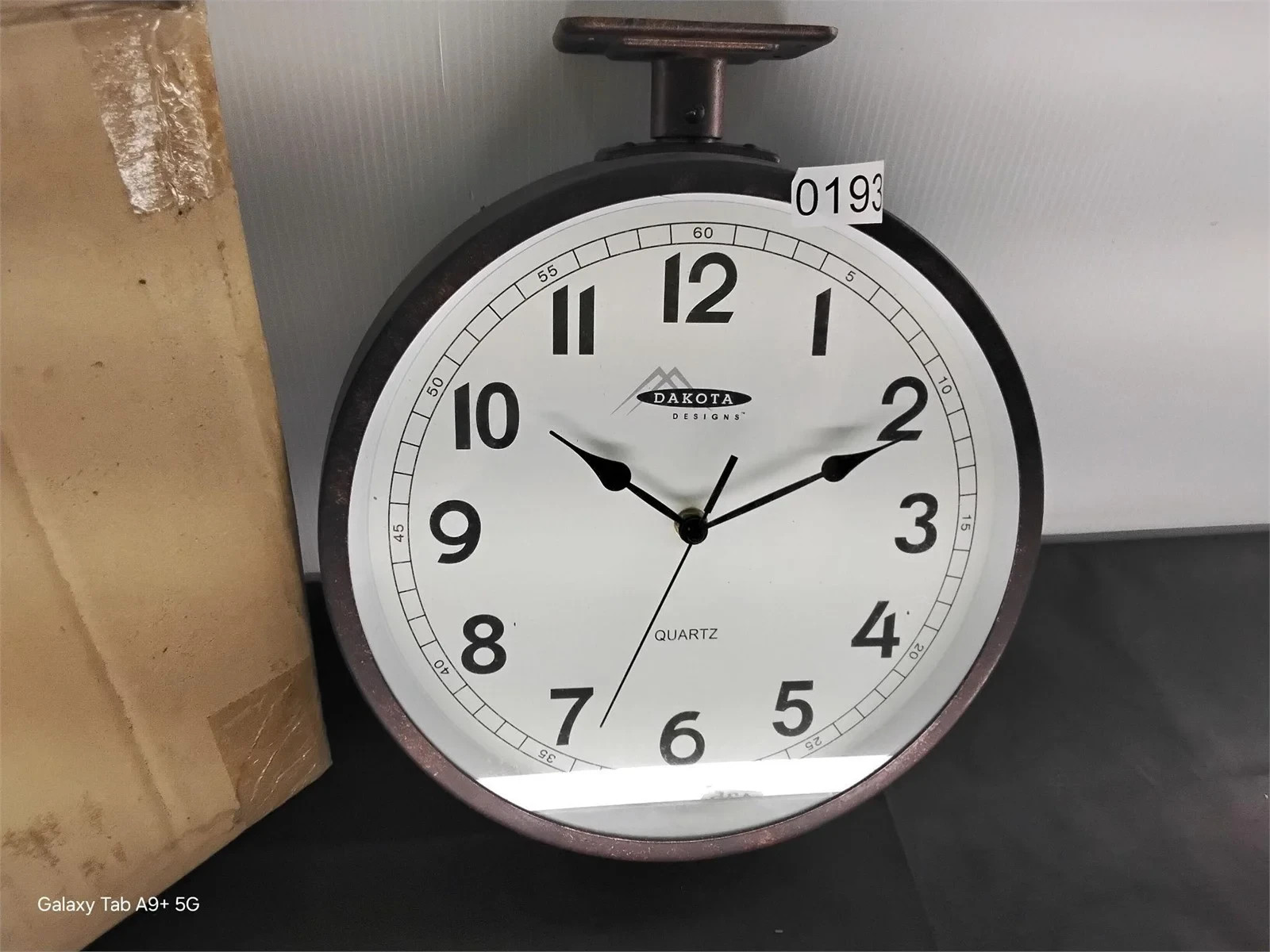 Dakota Designs Dual Sided Double Two Face Ceiling Mount Clock wall
