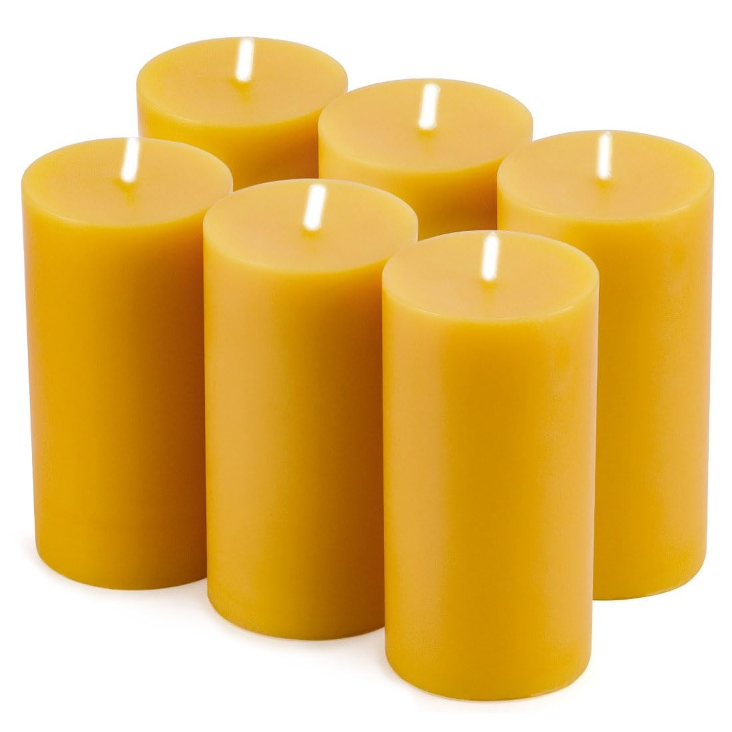 Natural Beeswax Pillar Candle 2×4 inch in Bulk, Smokeless and Long Lasting (2…