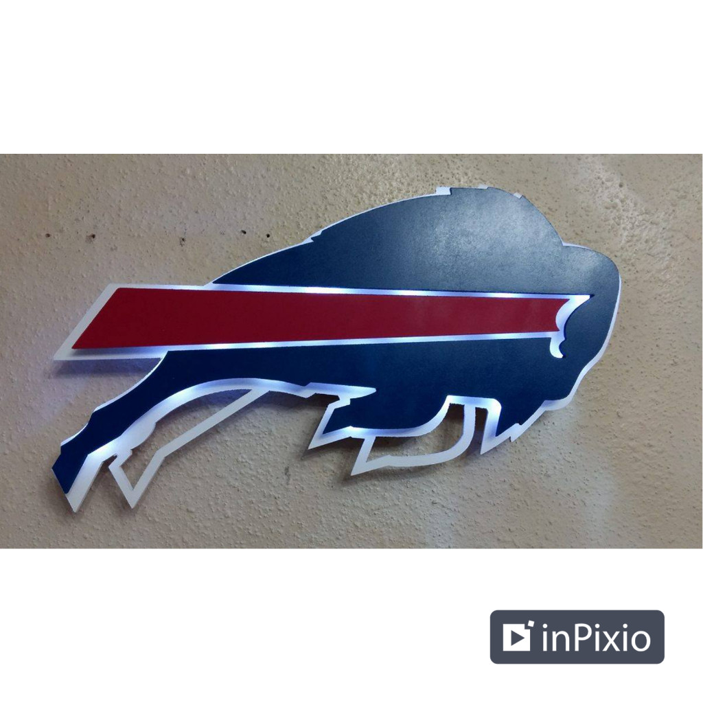 3D Lighted Sign with Custom Name – Man Cave Bar Sign Buffalo Bills