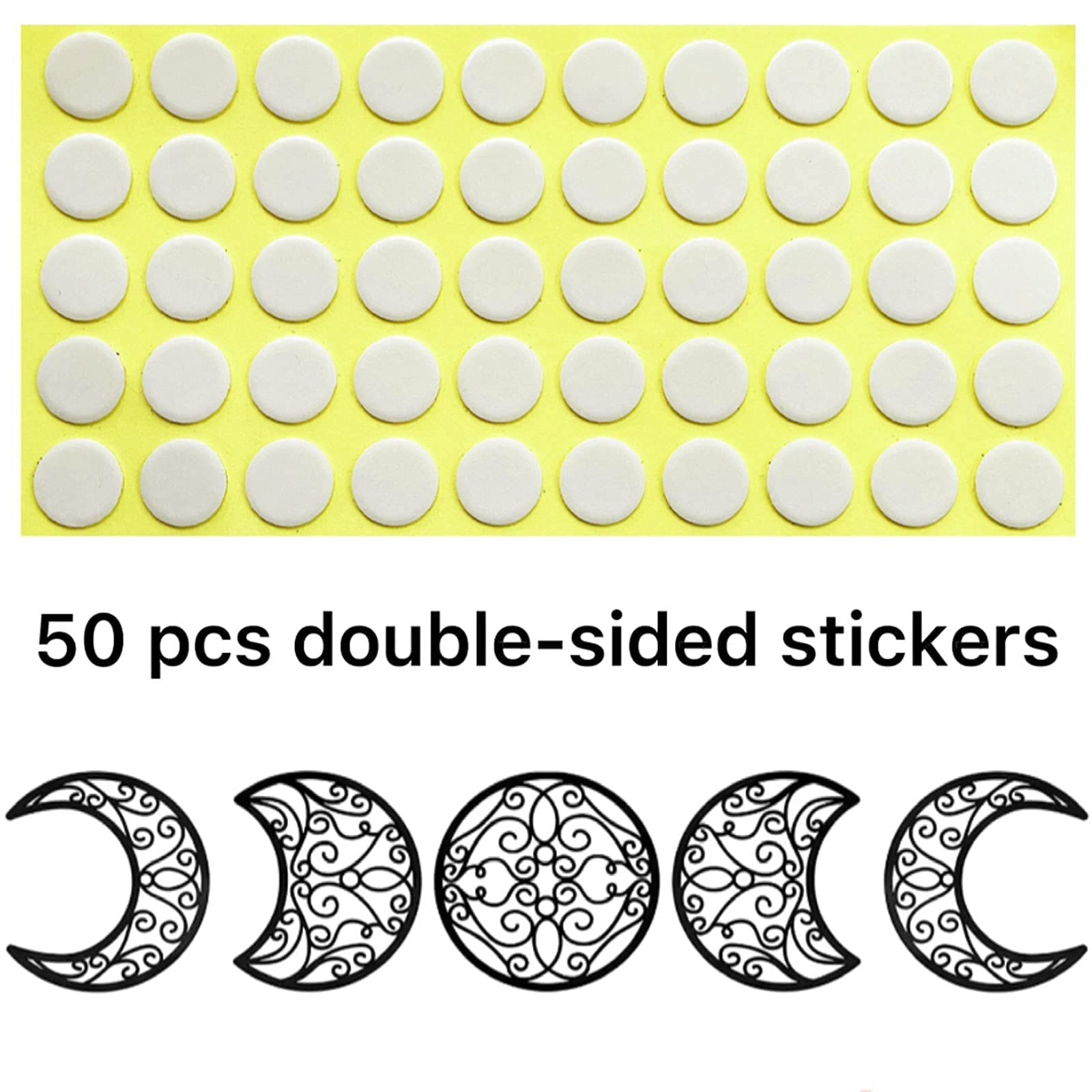 5 Pieces Moon Decoration Wall Decoration Wooden Moon Phase Wall Hanging Bohem…
