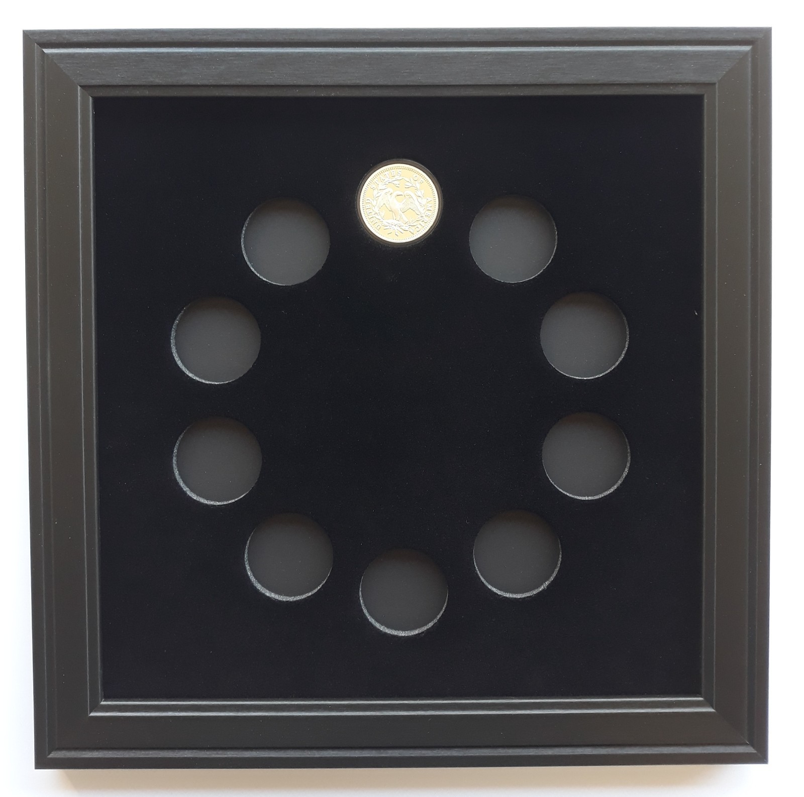 1 OZ SILVER ROUND COINS 39mm (NOT INCLUDED) WALL DISPLAY PICTURE FRAME 12″ x 12″