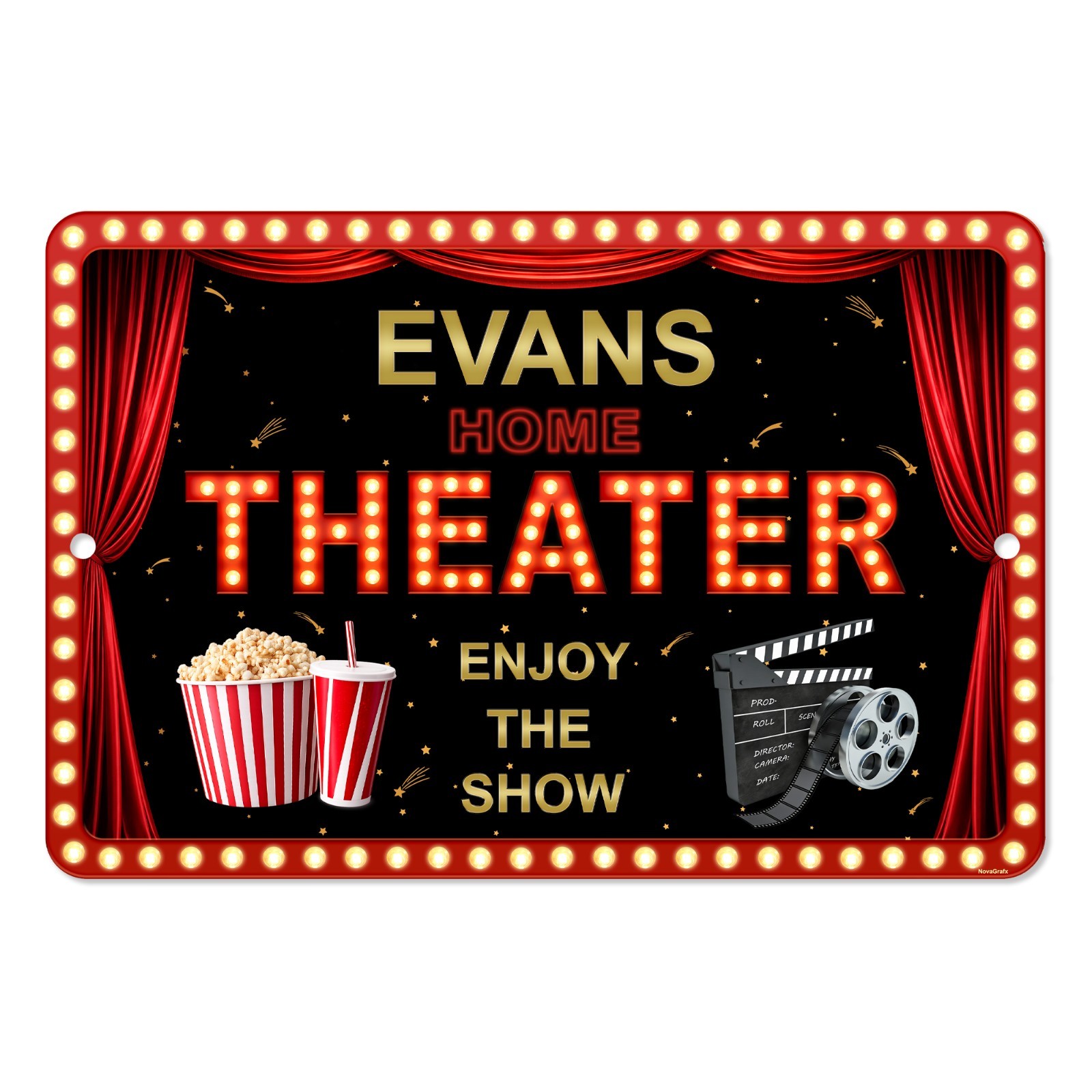 Custom Home Movie Theater Sign Personalized Cinema Room Metal Sign Wall Decor