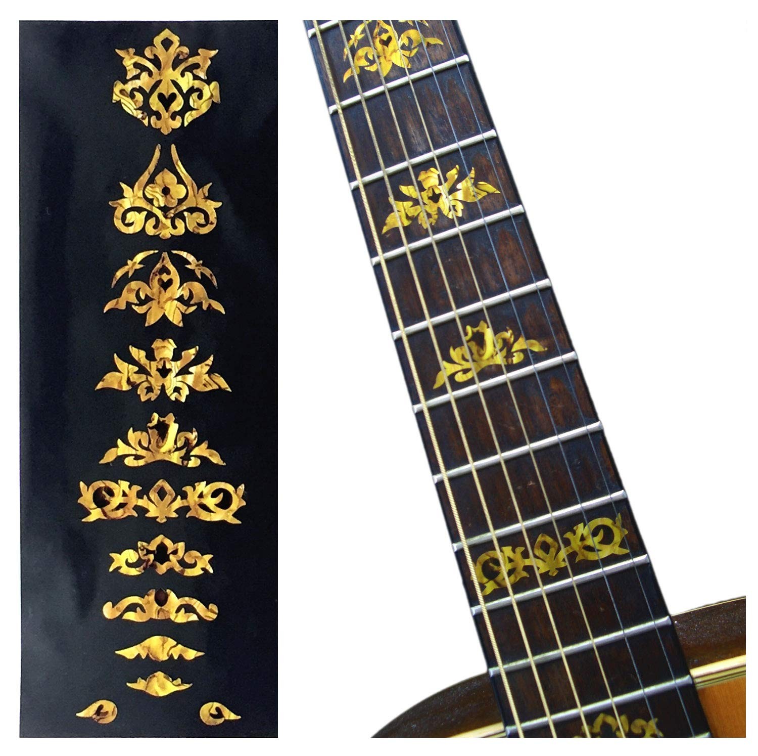 Inlay Sticker Fret Markers for Guitars & Bass – Garcia Deluxe – Ocher,F-013GD-OC