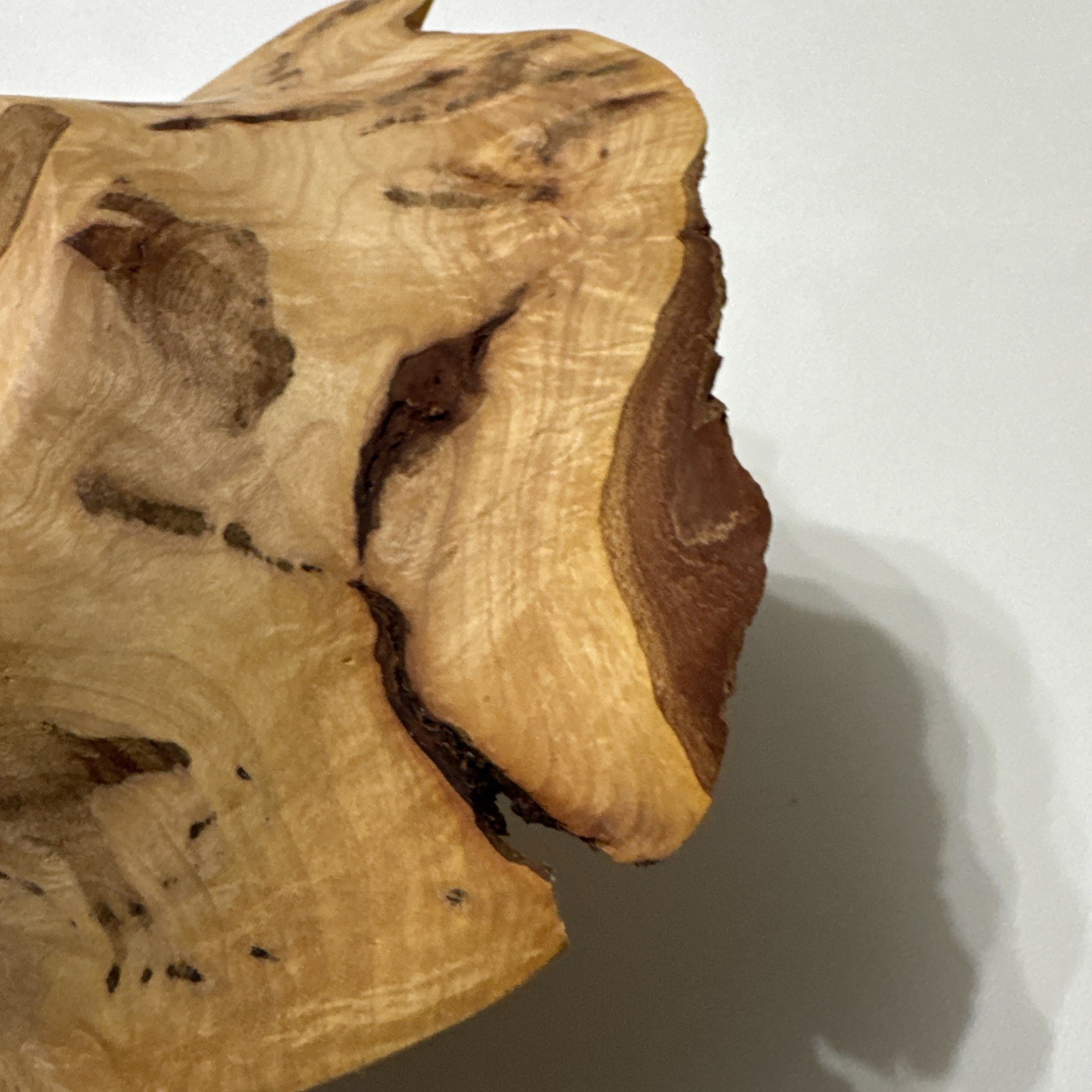 Hand Carved Root Wood Bowl Live Edge & Knot Tree Rustic Bowl Smooth 6.5”
