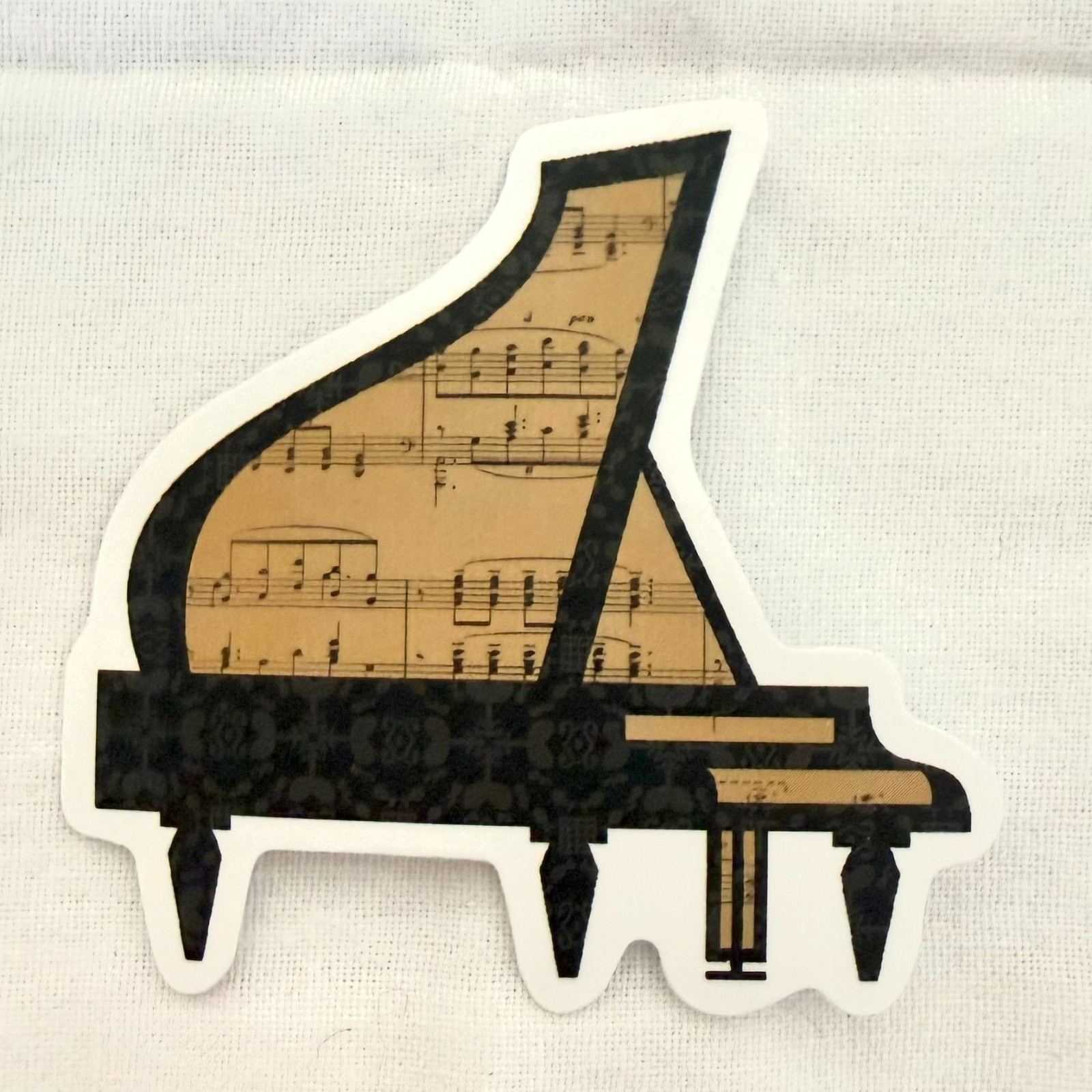 Vintage Style Sheet Music Vinyl Sticker Piano 2in No83