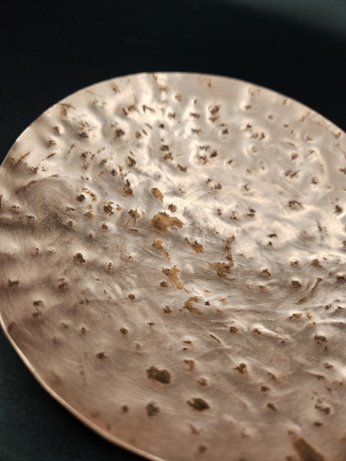 Set Of 2 Small Decorative Textured Copper Plates ~6 Inches Wide