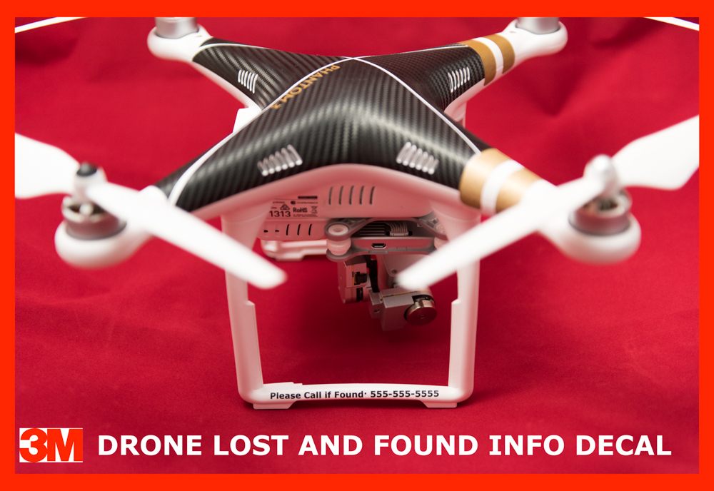Drone Lost and Found Decal DJI Phantom Typhoon YUNEEC FAA Compliant UAV COLORS