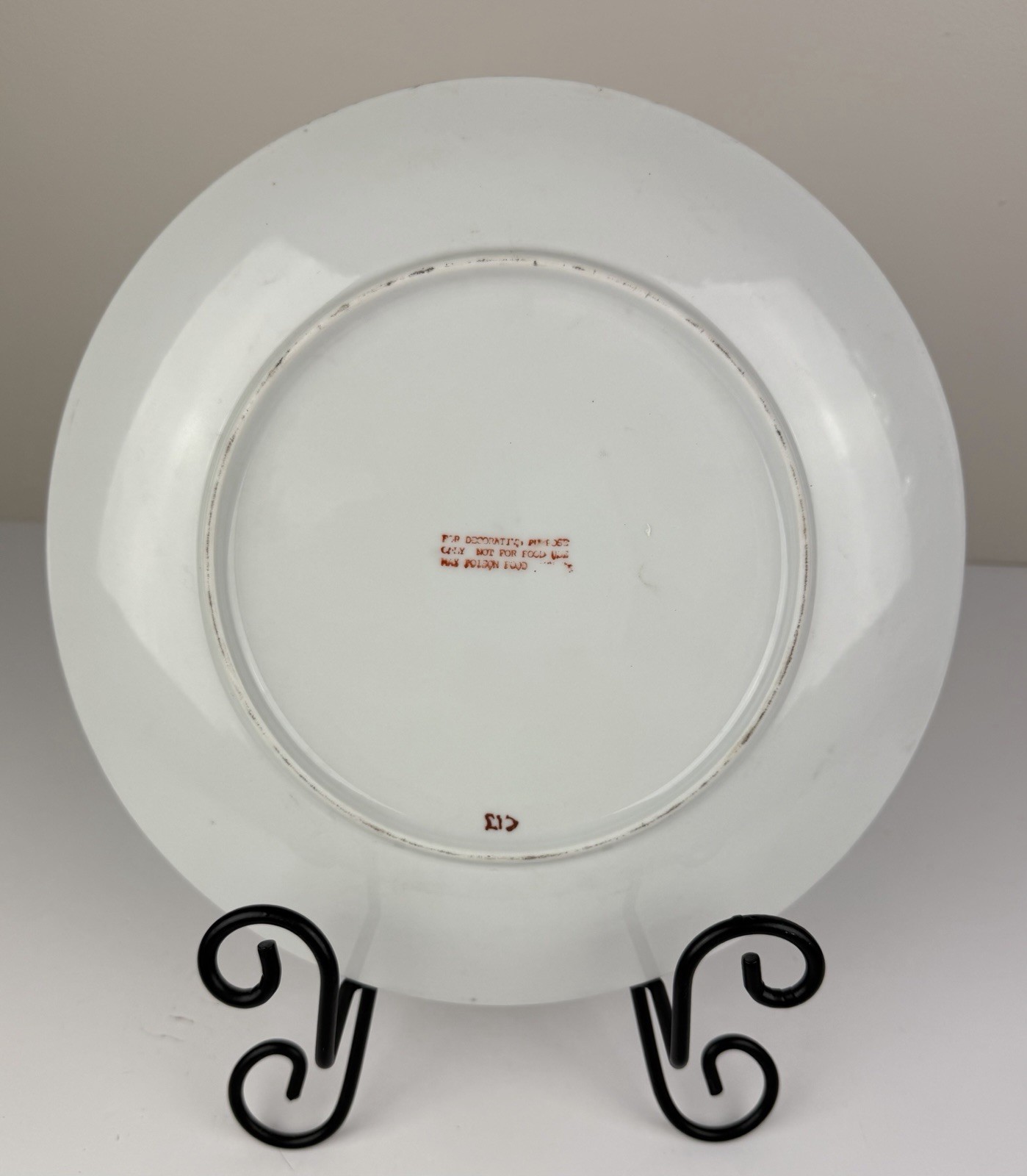 Vtg. Chinese Canton Style Porcelain Rose Floral Decorative Plate 10-1/2 in.