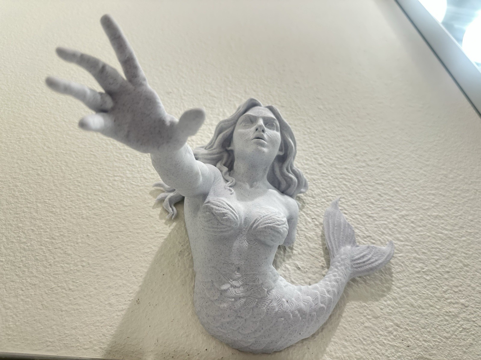 Mermaid Reaching Hand 9x9x7 Wall Mount Hanging Sculpture Art Fantasy Ocean Decor
