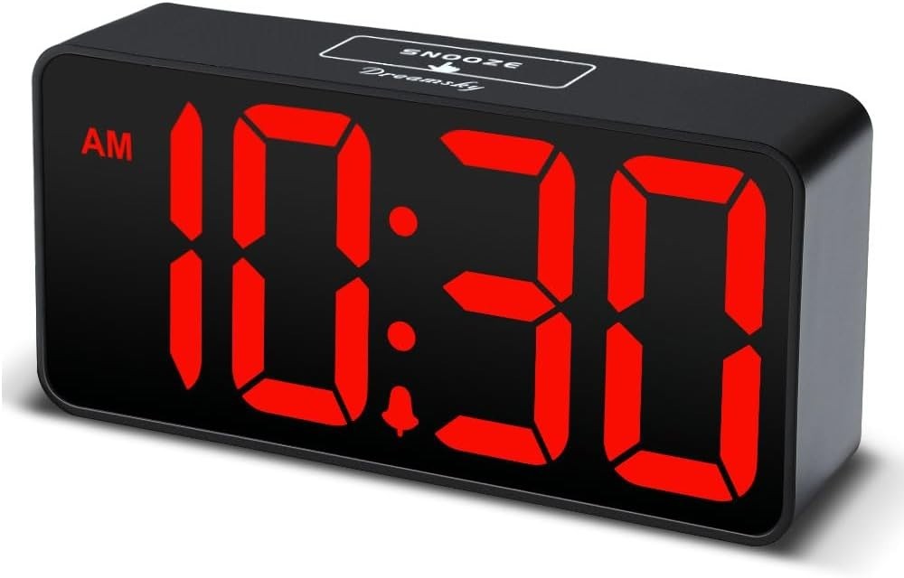Small Digital Alarm Clock for Bedroom, Large Big Numbers Display with Brightn…