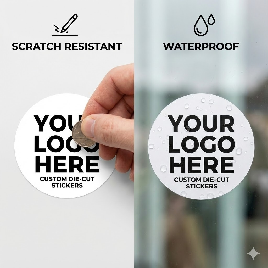 Custom Business Logo Stickers | Full Color Vinyl Waterproof 2″-20″