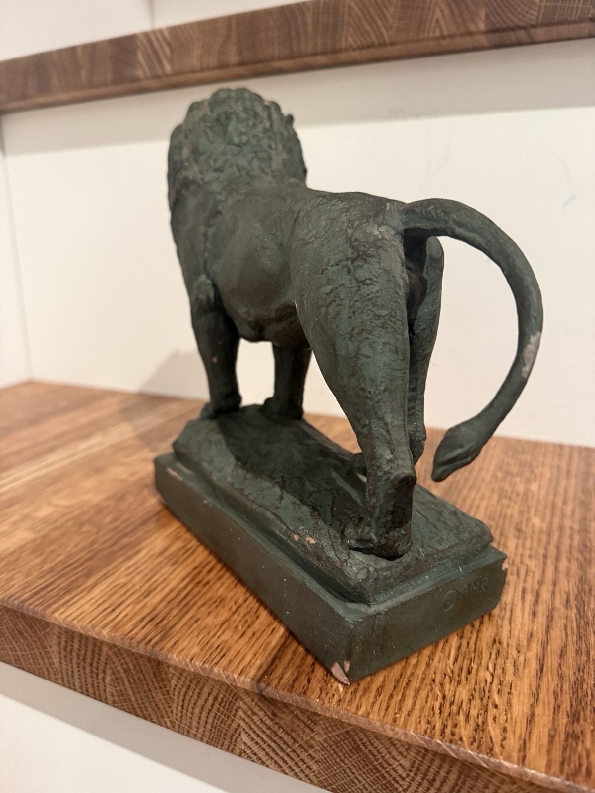 Art Institute Of Chicago Museum Lions Sculptures Pair Medium Green Resin Statues