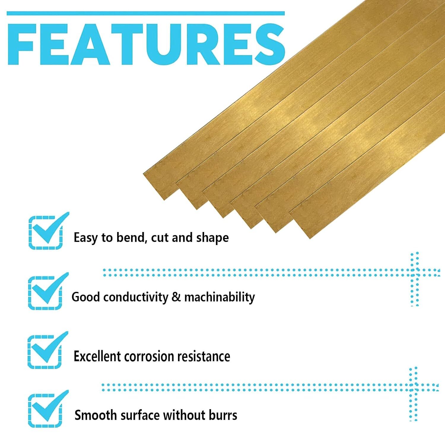 Brass Strip, Brass Shim Stock Assortment, 1″ Width X 6″ Length, 0.002″, 0.004″,