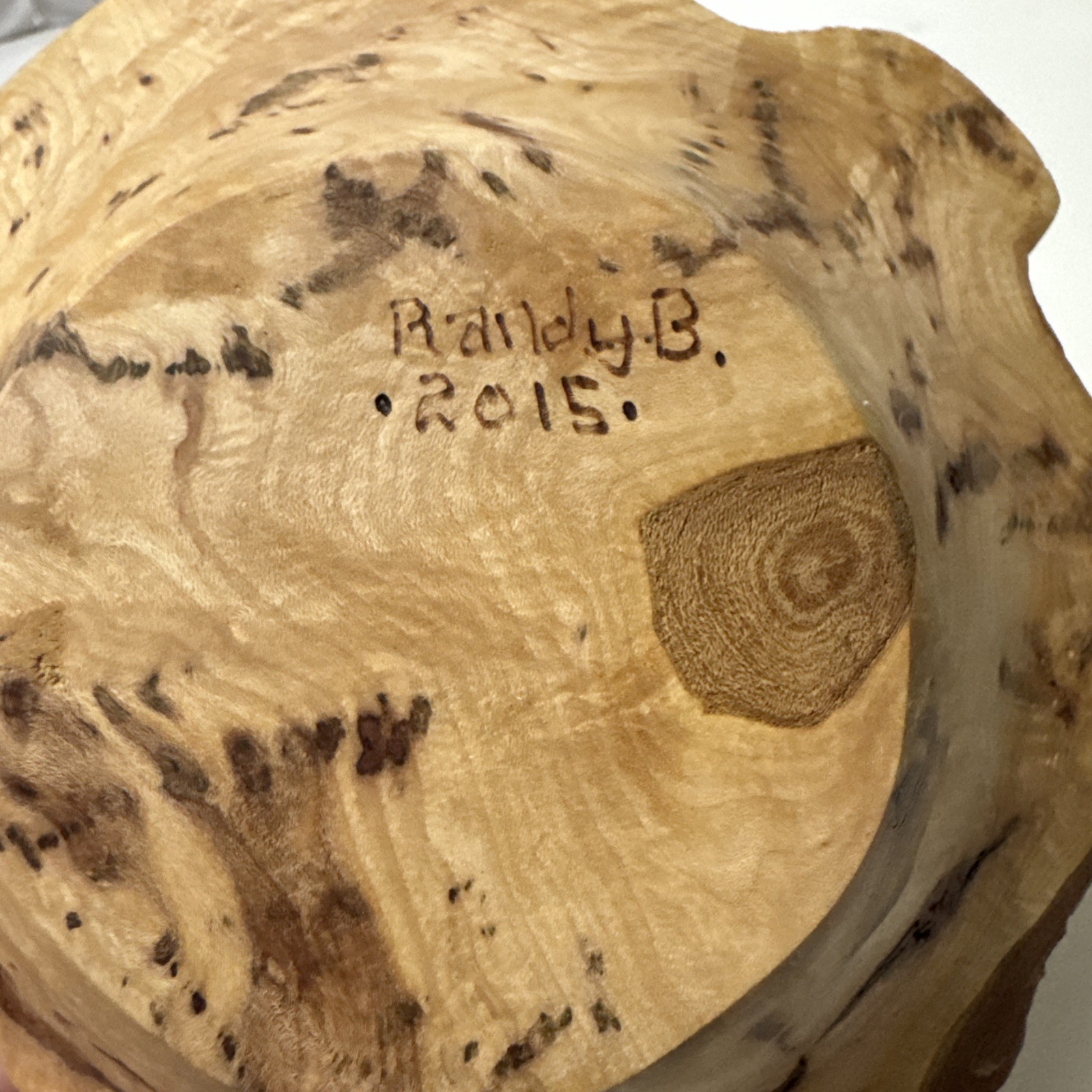 Hand Carved Root Wood Bowl Live Edge & Knot Tree Rustic Bowl Smooth 6.5”