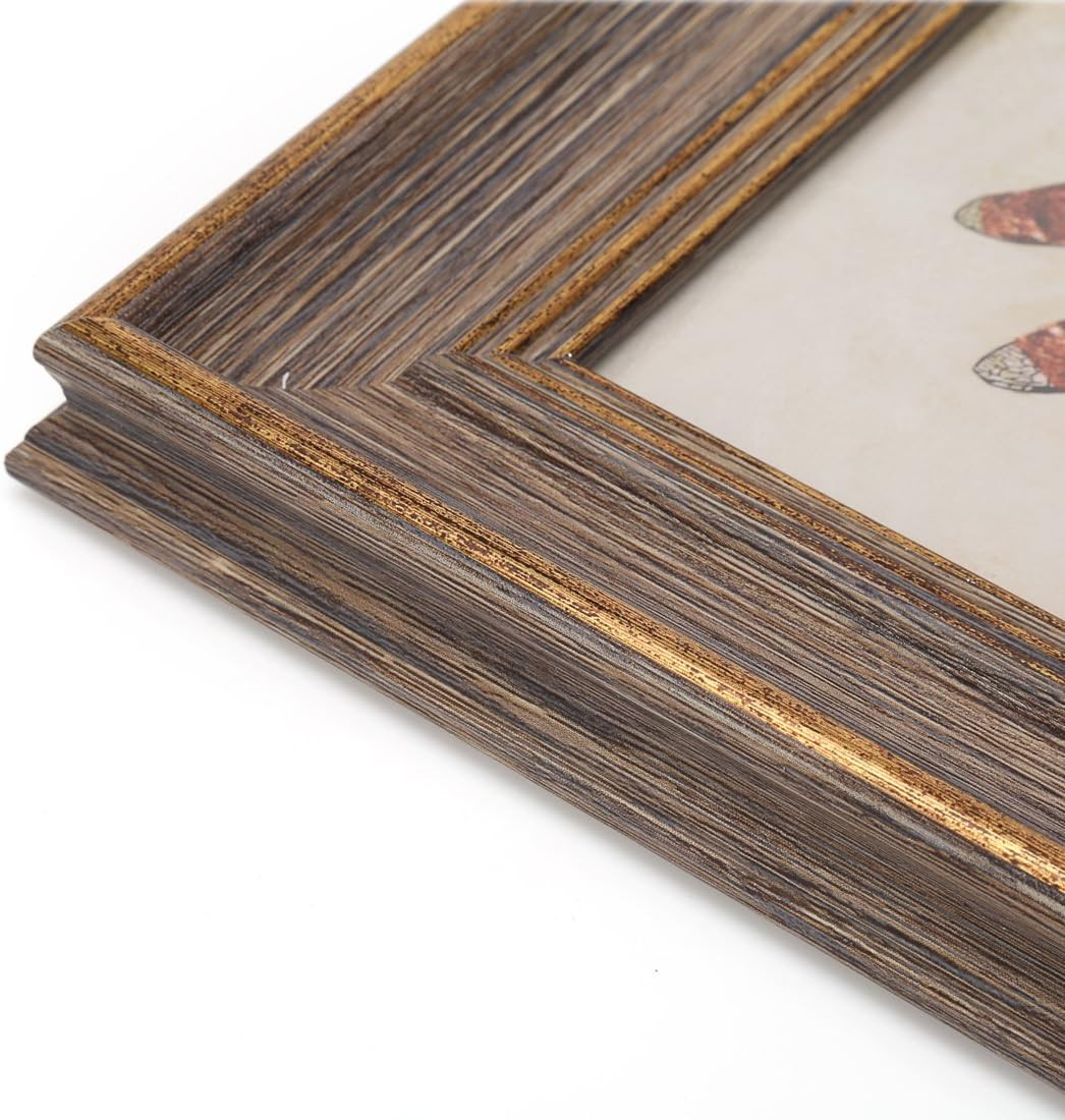 6X8 Inches Vintage Feel Rustic Picture Frame for Tabletop or Wall Hanging with G